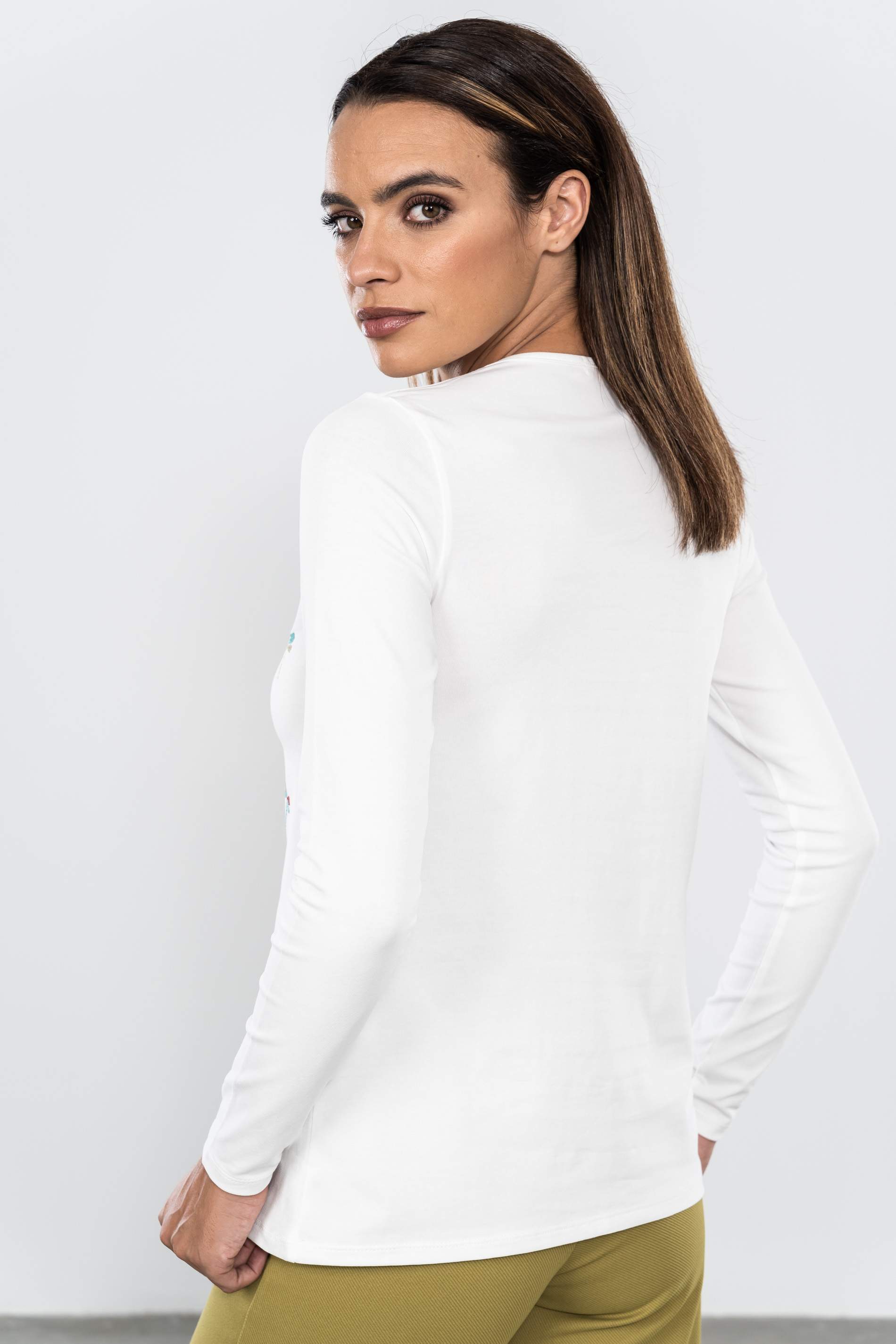 CAMISETA BORDADA LIBELULAS CRUDO