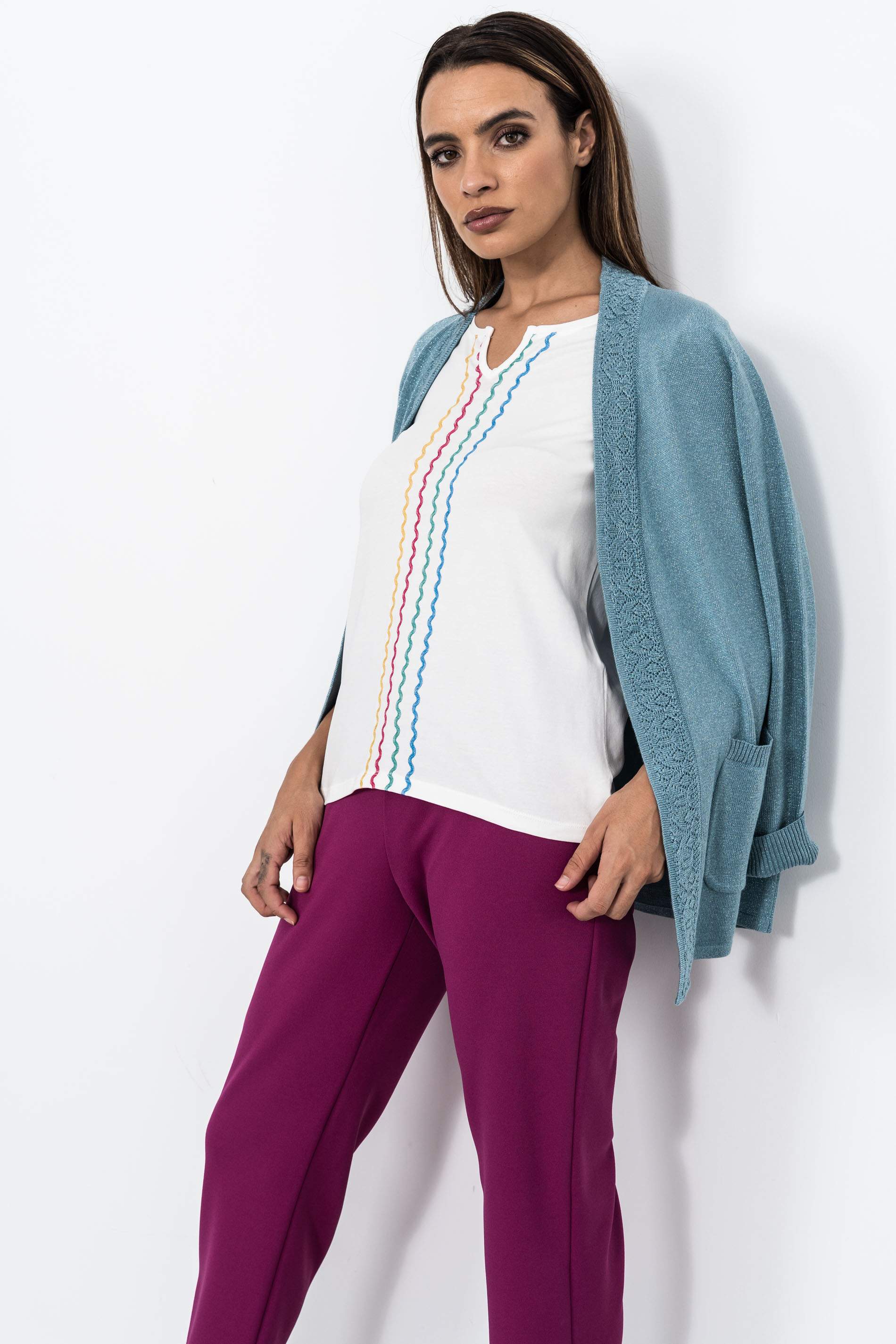 CAMISETA BORDADA ONDAS CENTRO