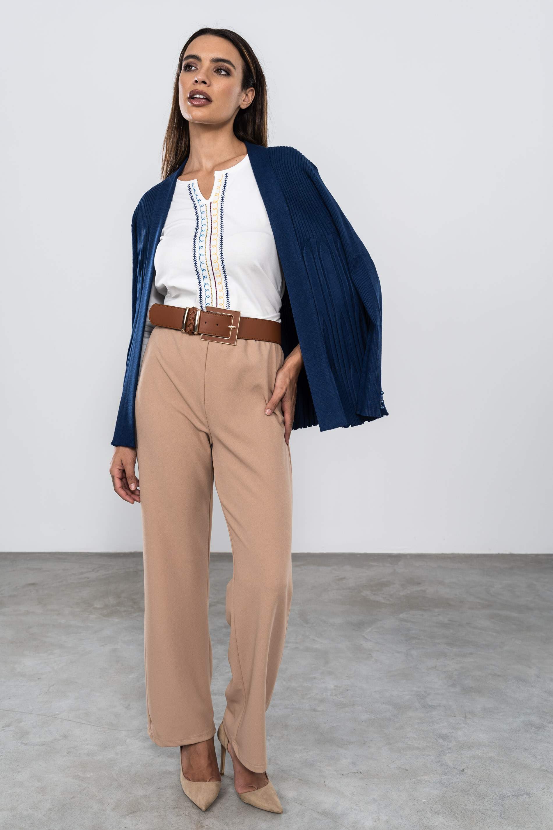 CAMISETA BORDADA ONDAS COMBINADA