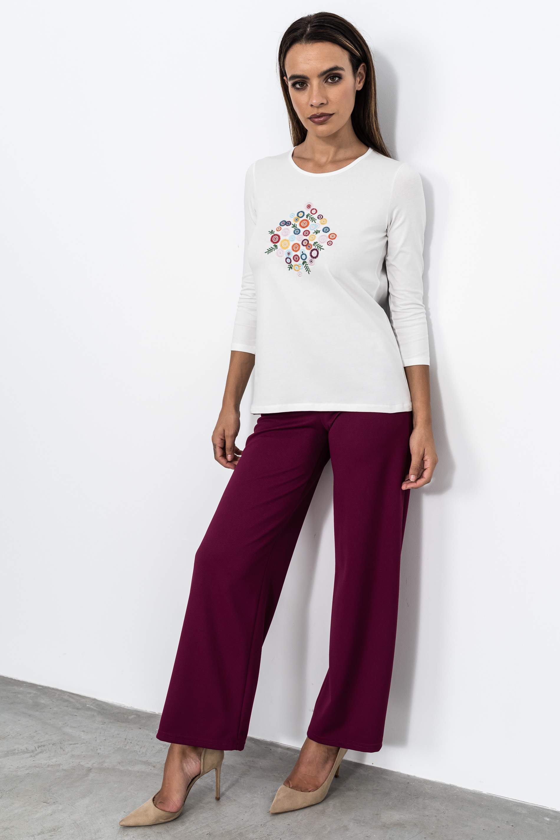 CAMISETA BORDADA CIRCULOS CENTRAL 