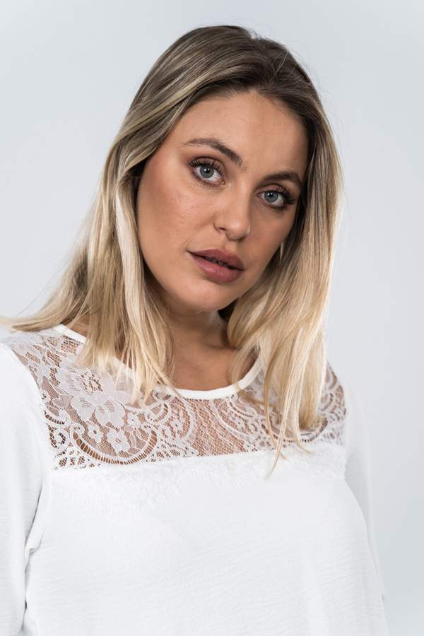 BLUSA CANESU ENCAJE CRUDO