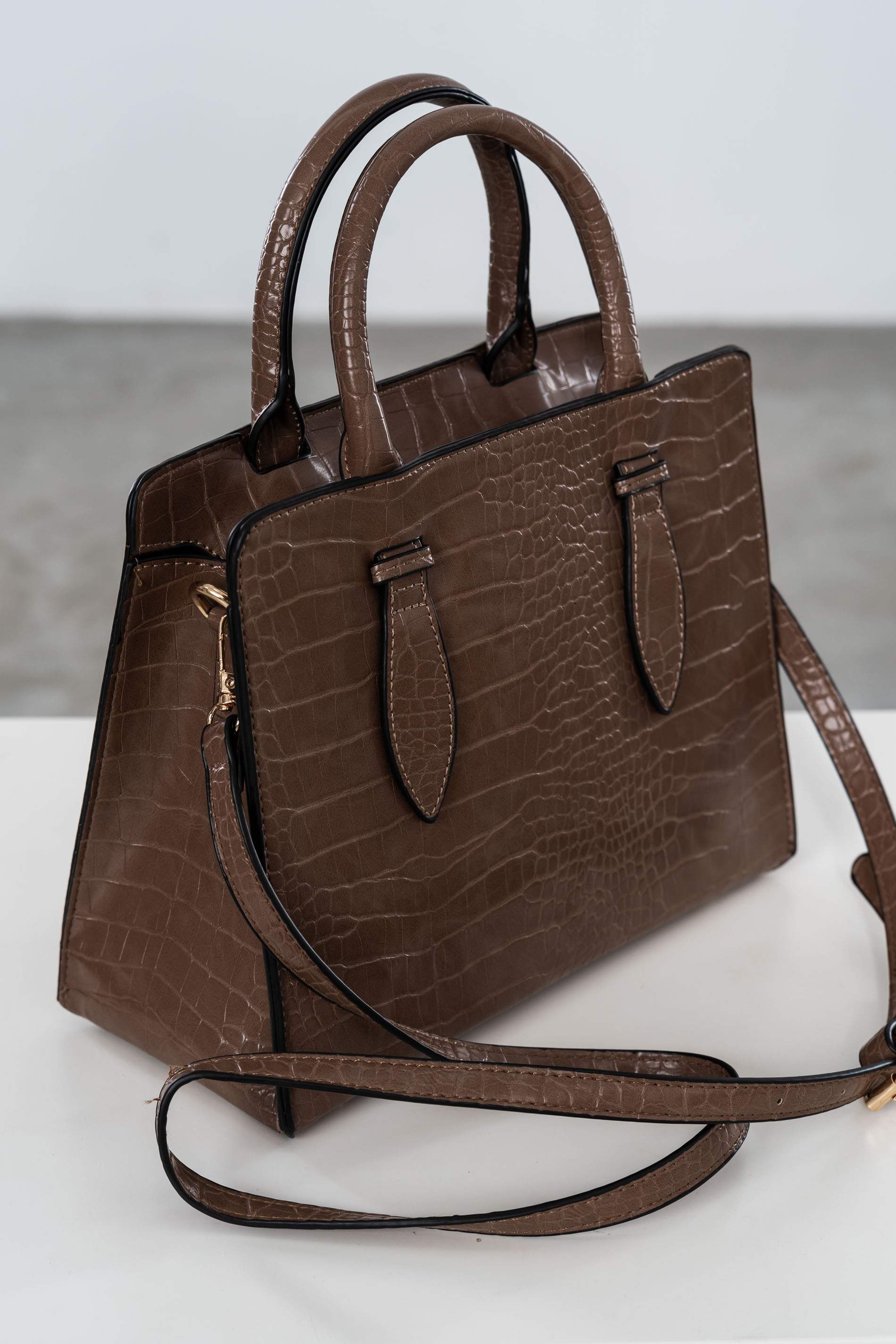 BOLSO TOTE EFECTO COCO MARRON