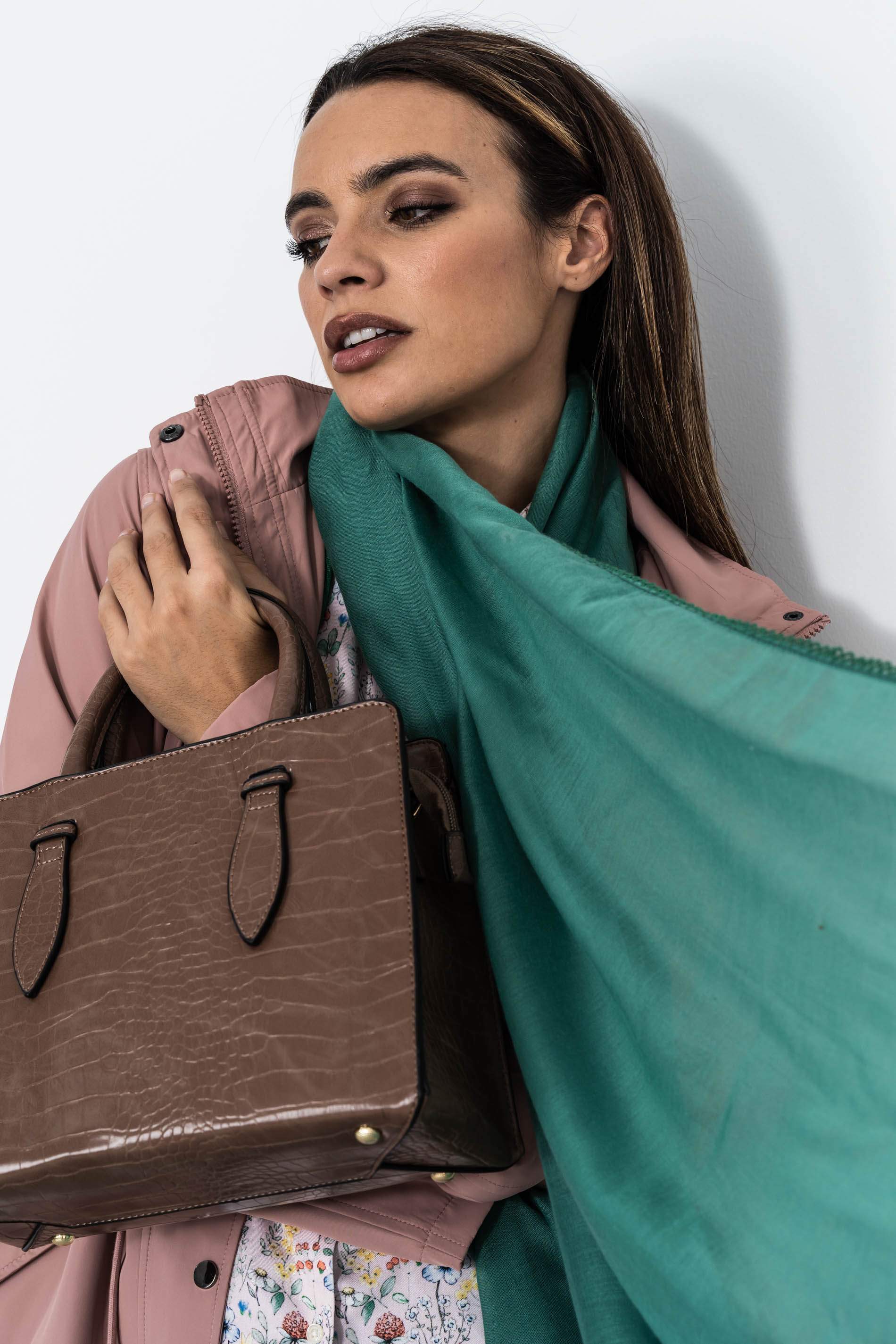 BOLSO TOTE EFECTO COCO MARRON