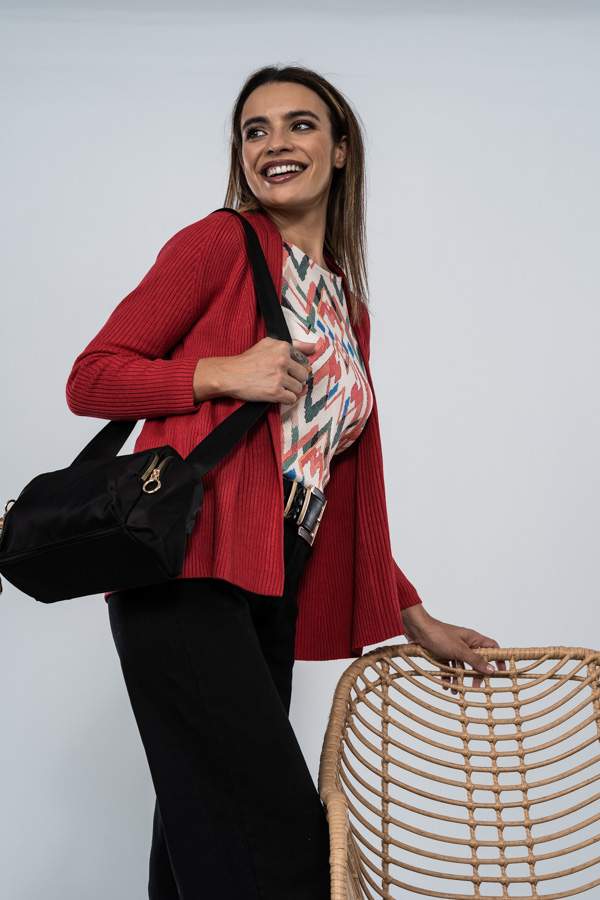 BANDOLERA NYLON COLGANTE NEGRO