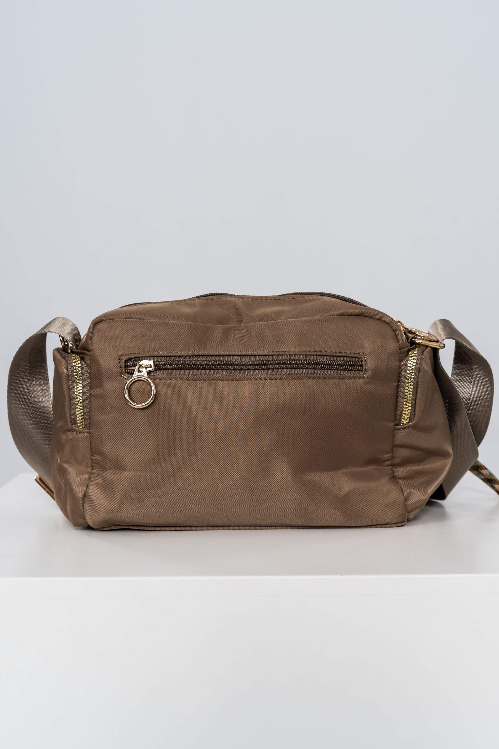 BANDOLERA NYLON COLGANTE TAUPE