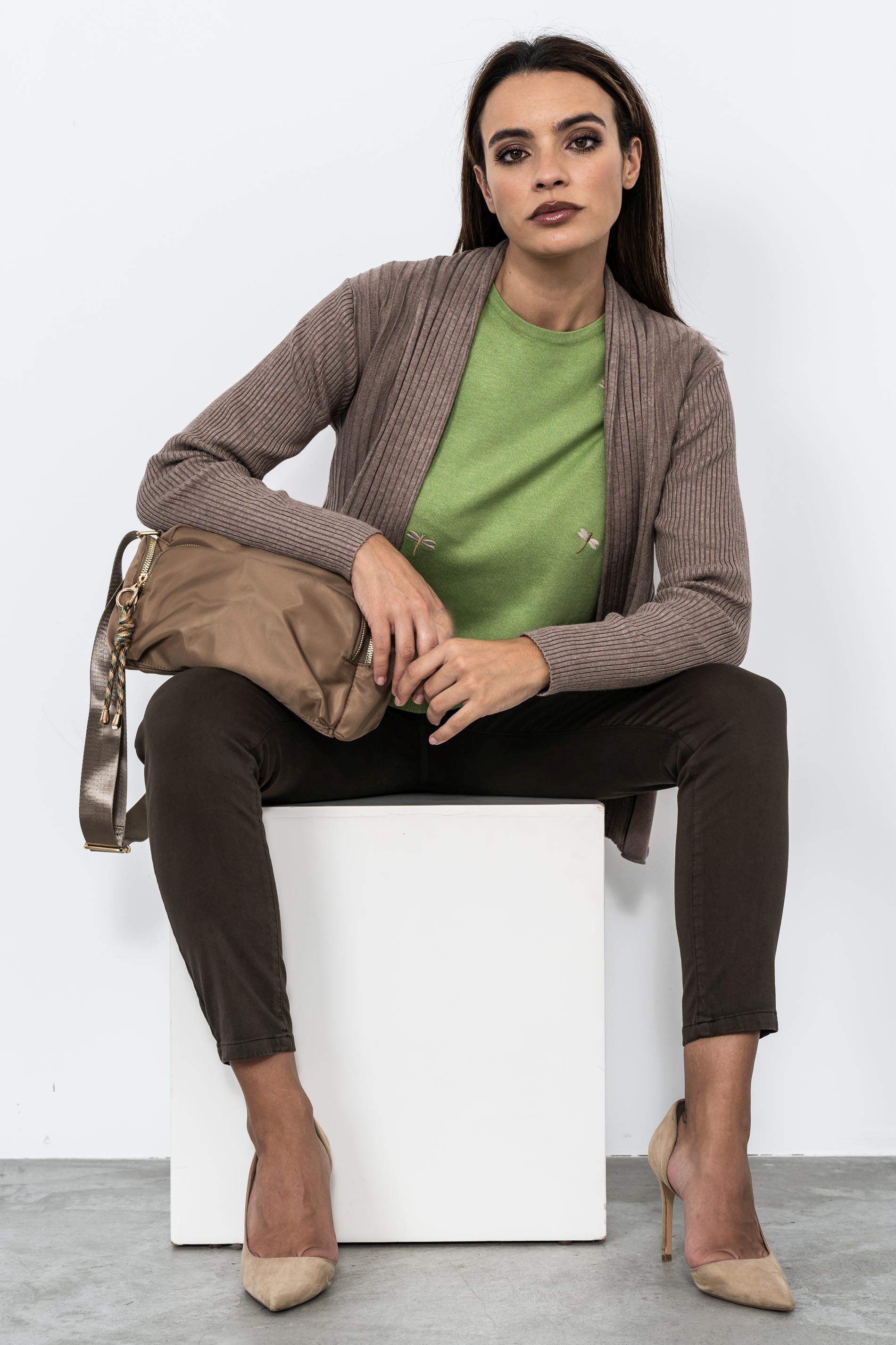 BANDOLERA NYLON COLGANTE TAUPE