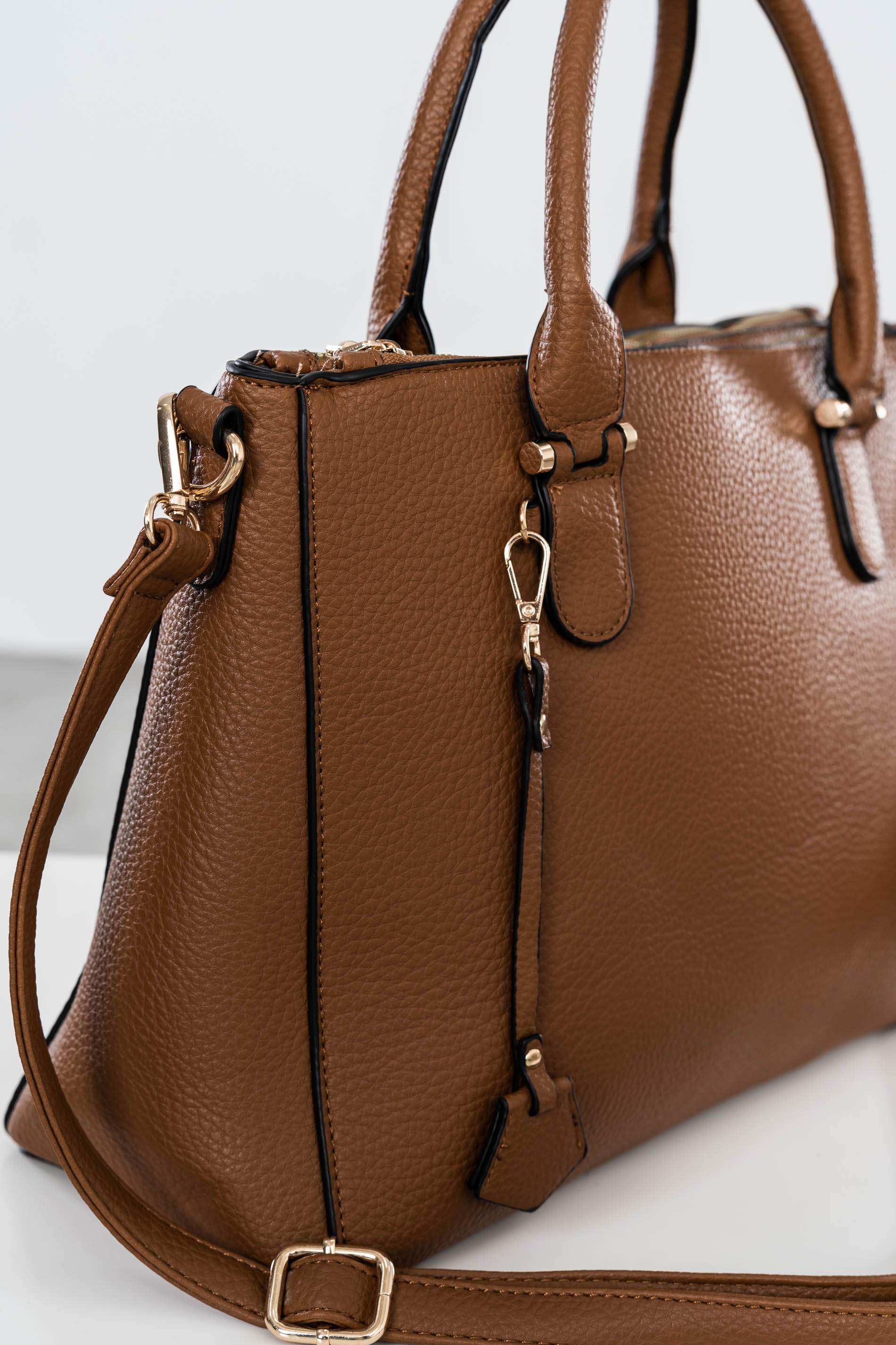 BOLSO SHOPPER CREMALLERA CAMEL