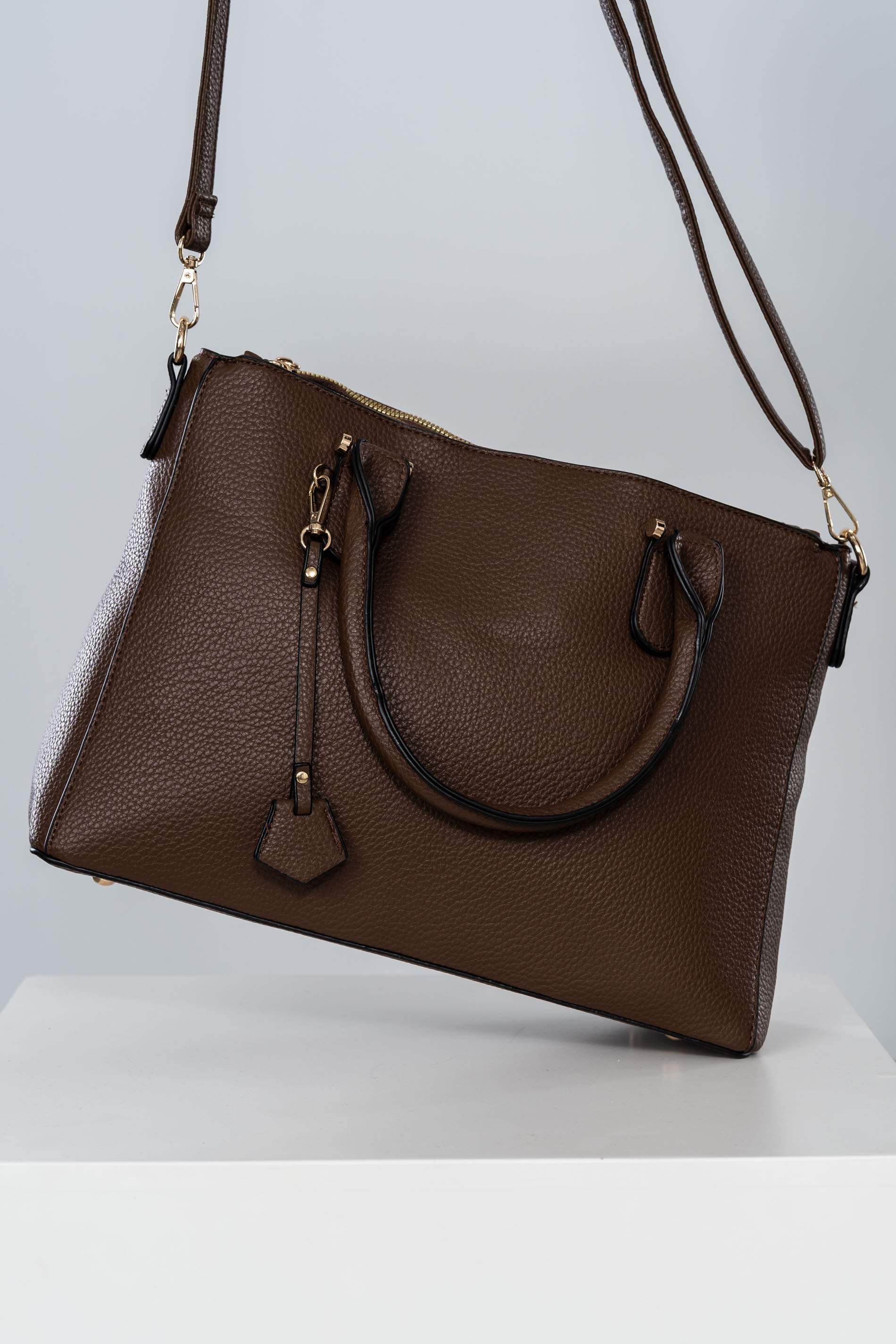 BOLSO CHOPPER CREMALLERA MARRON