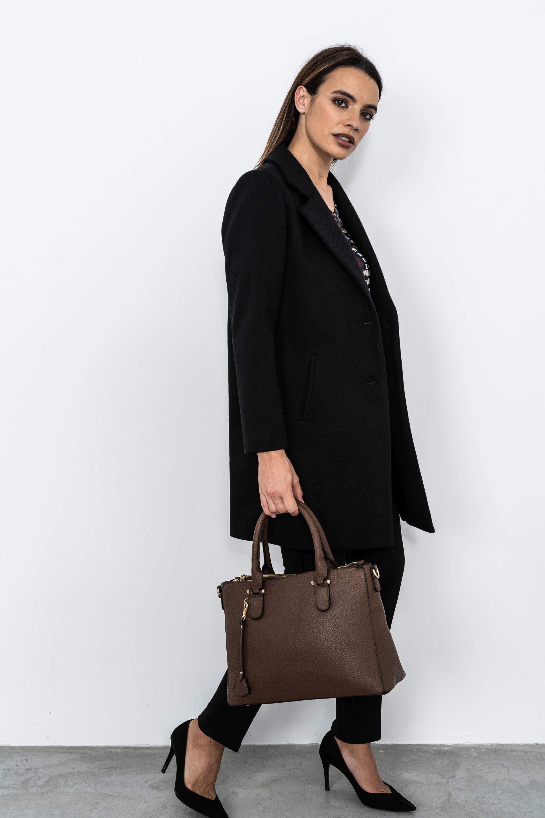 BOLSO CHOPPER CREMALLERA MARRON