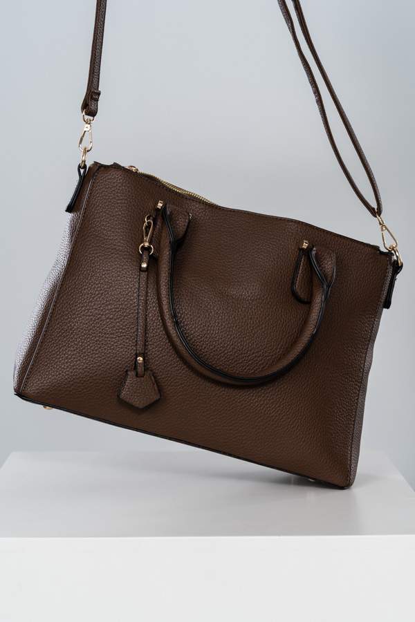 BOLSO CHOPPER CREMALLERA MARRON