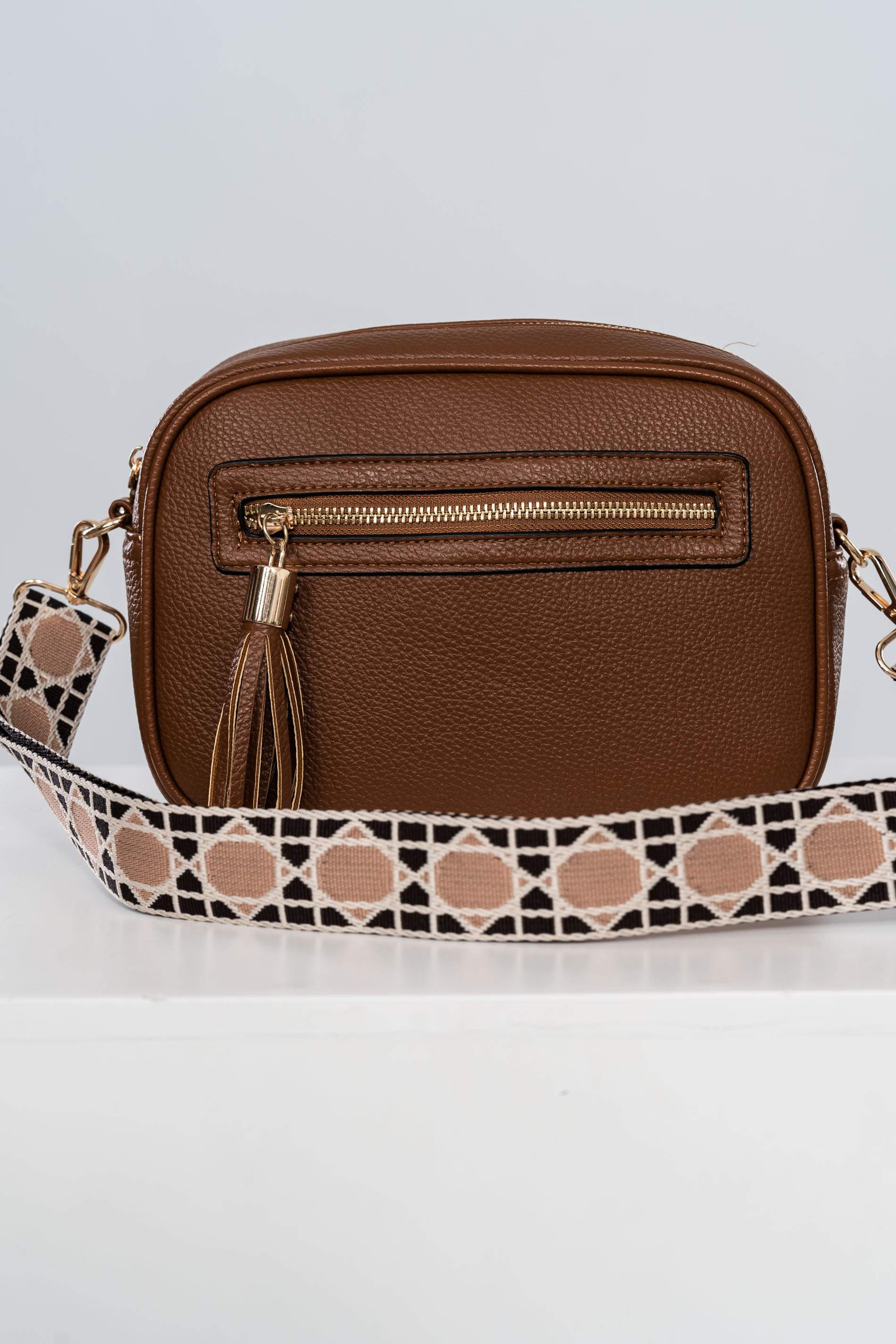 BANDOLERA BOLSILLO CREMALLERA CAMEL