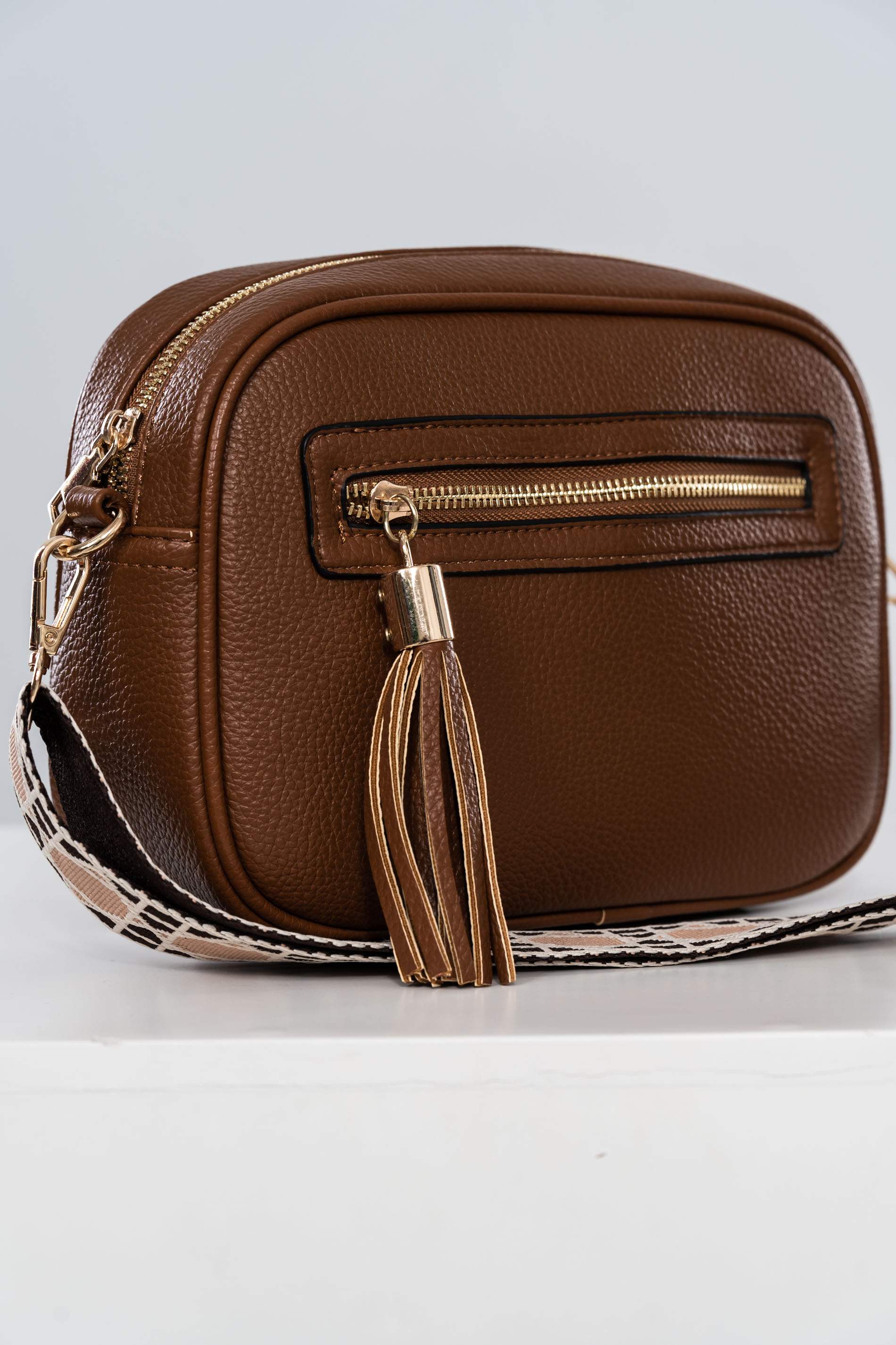 BANDOLERA BOLSILLO CREMALLERA CAMEL