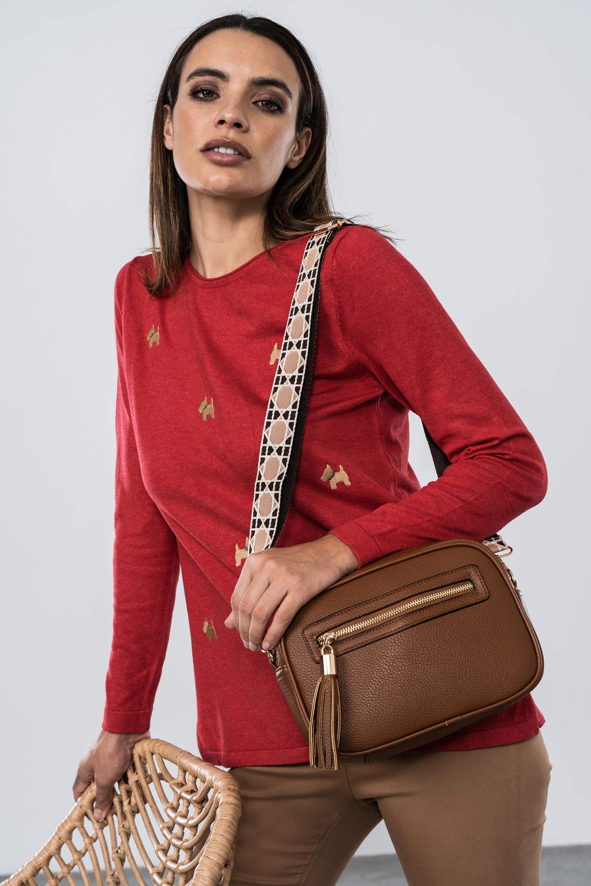 BANDOLERA BOLSILLO CREMALLERA CAMEL