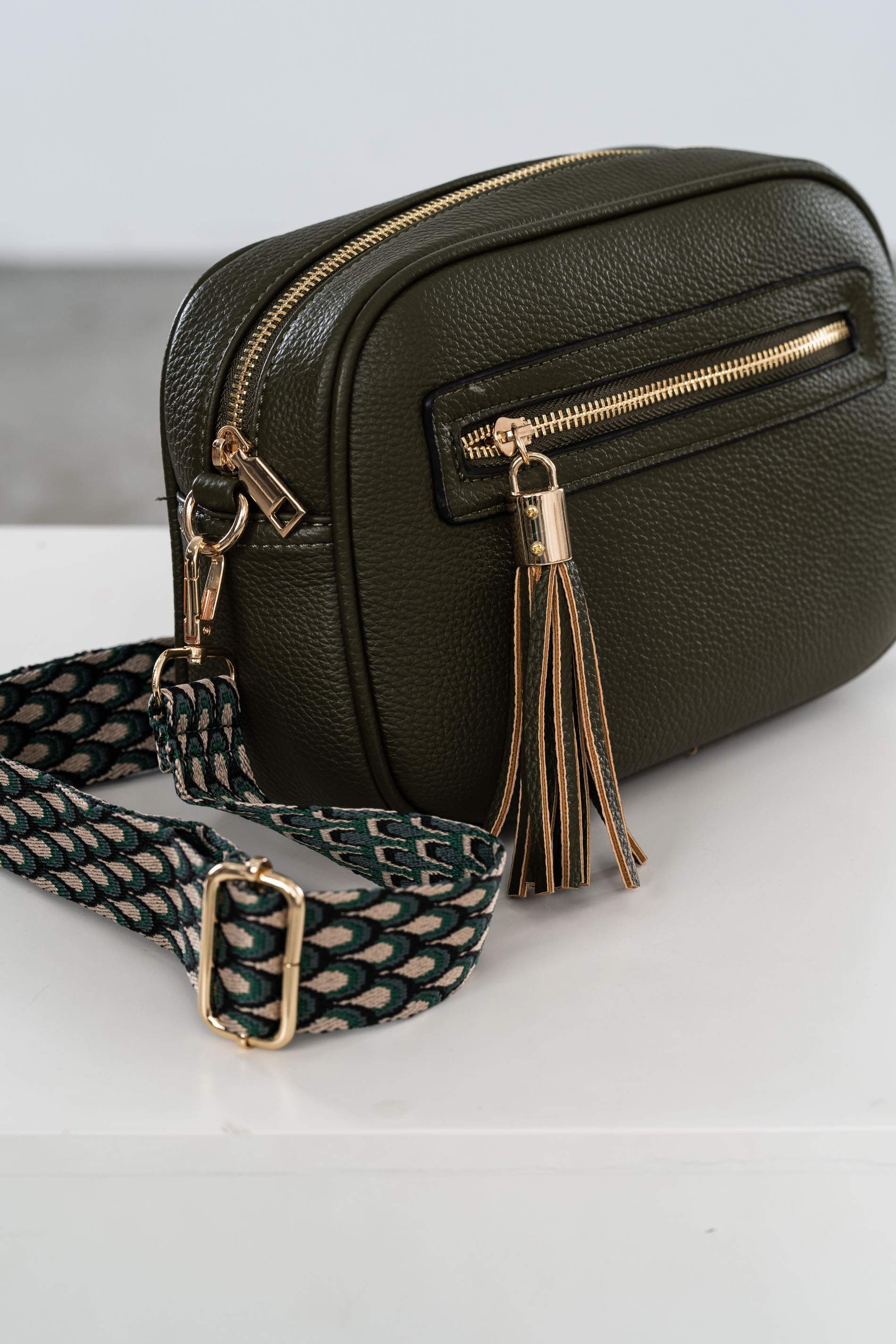 BANDOLERA BOLSILLO CREMALLERA KAKI