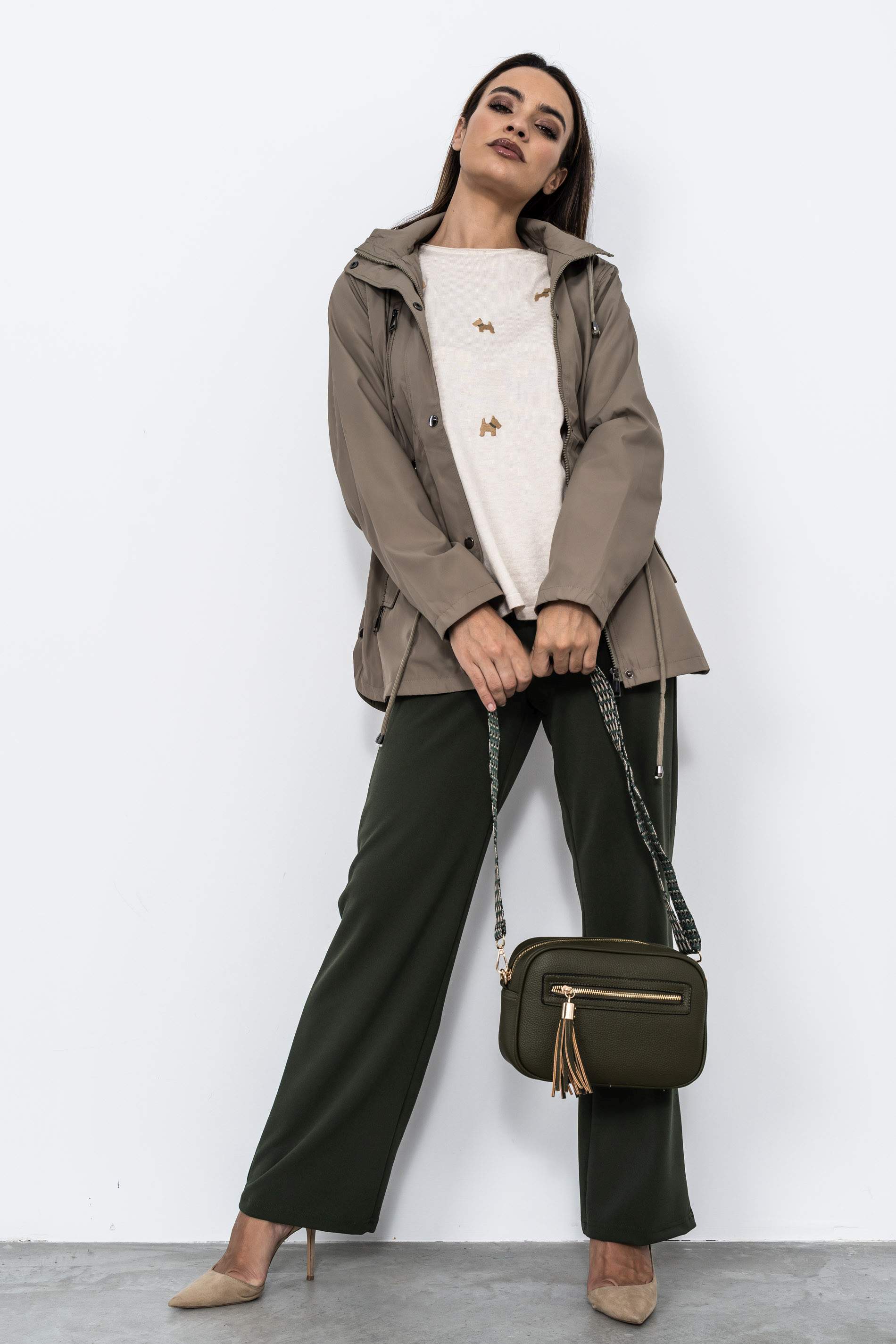 BANDOLERA BOLSILLO CREMALLERA KAKI