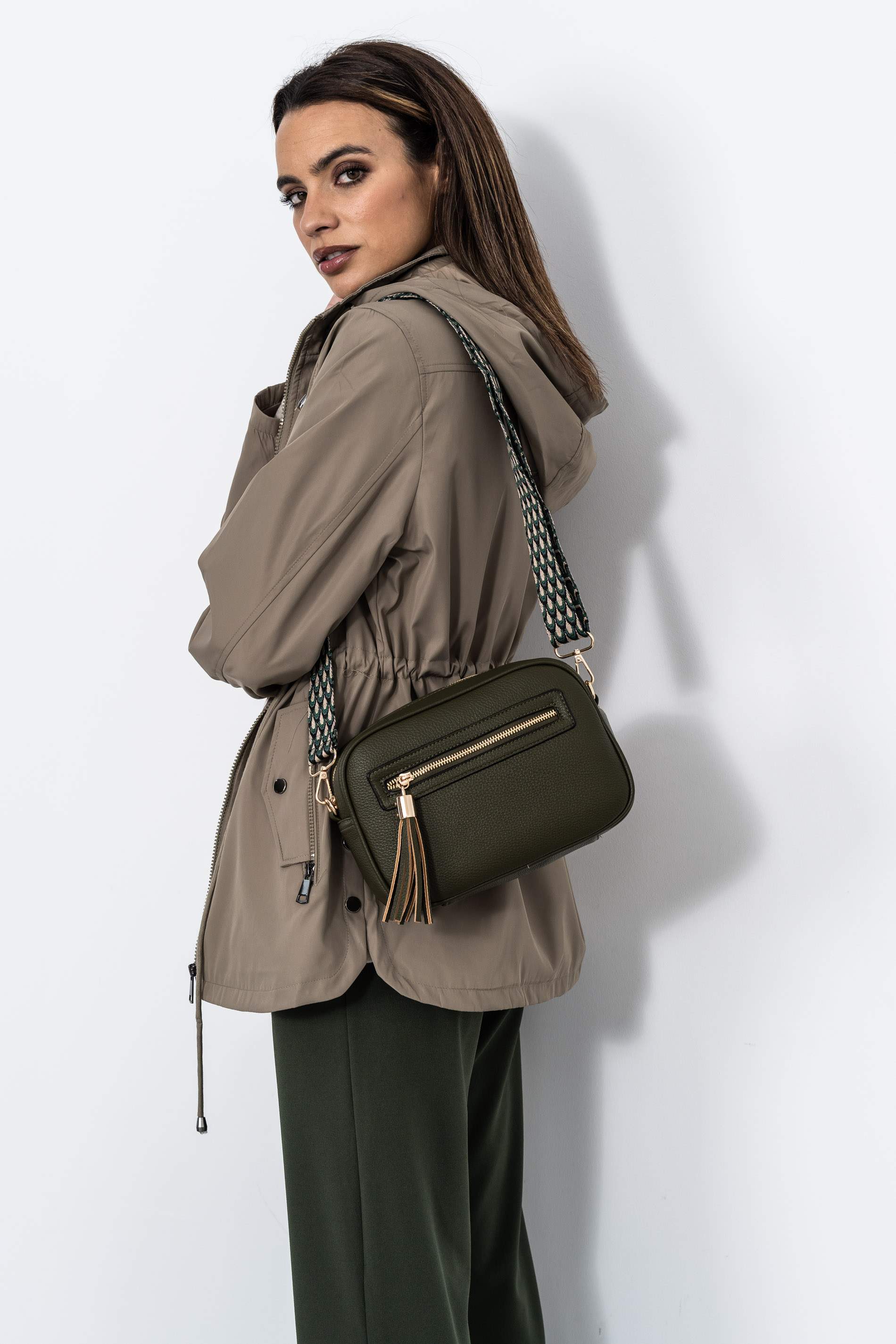 BANDOLERA BOLSILLO CREMALLERA KAKI