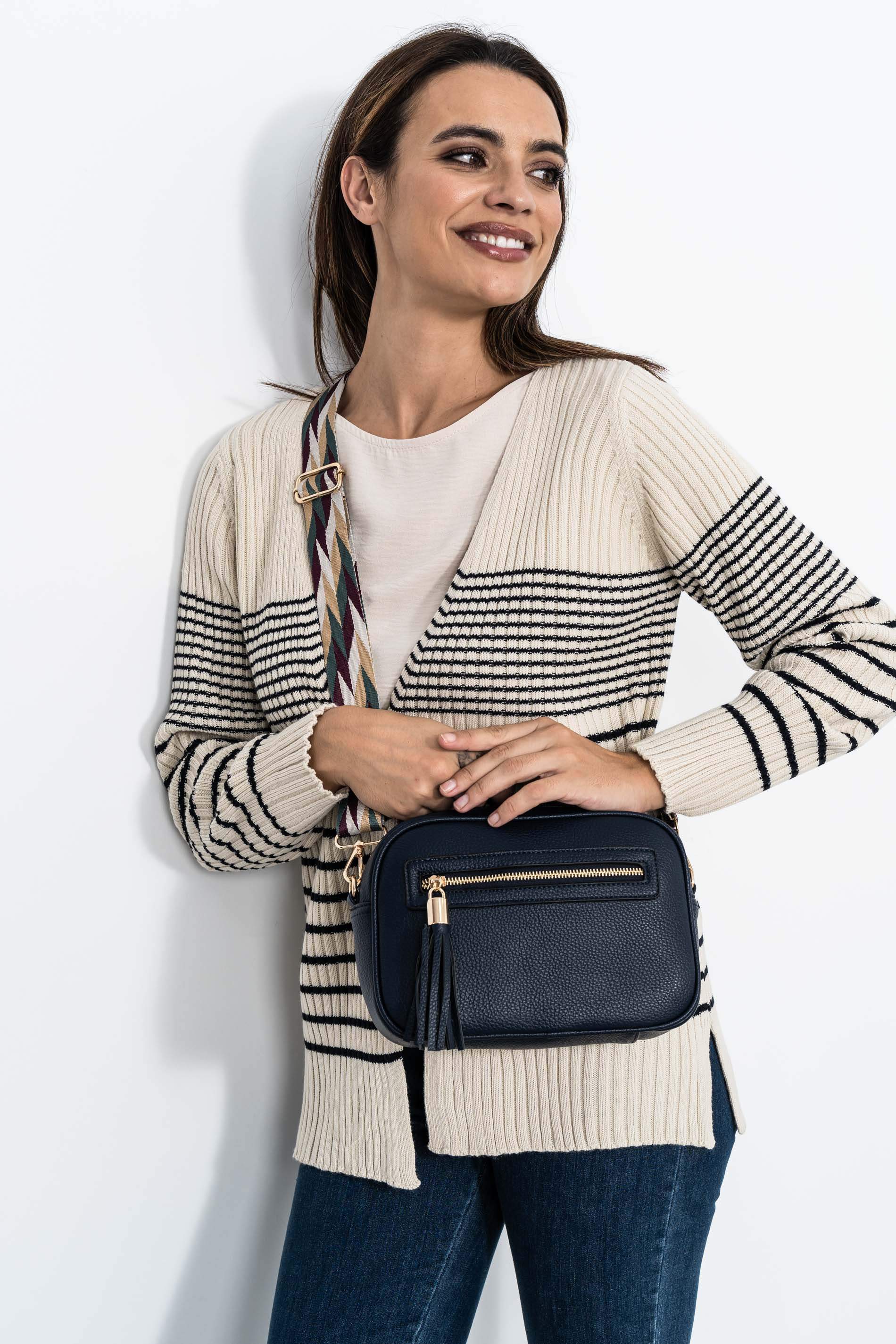 BANDOLERA BOLSILLO CREMALLERA MARINO