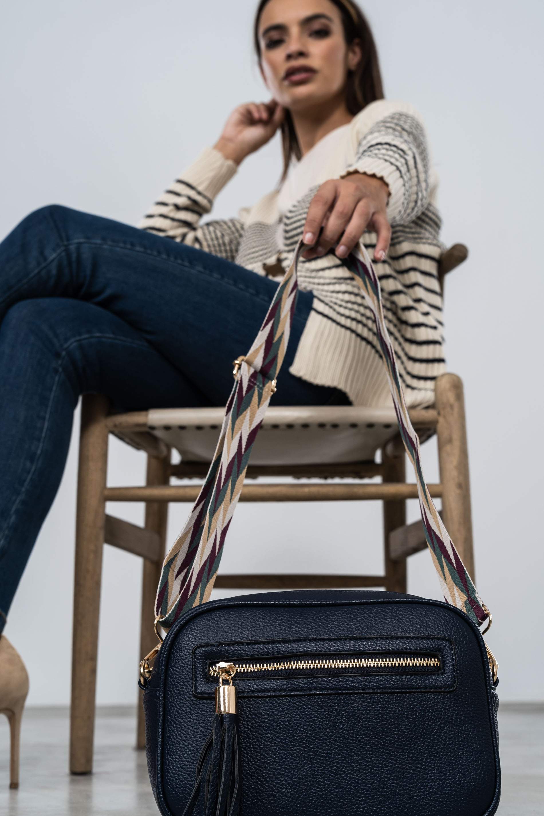 BANDOLERA BOLSILLO CREMALLERA MARINO