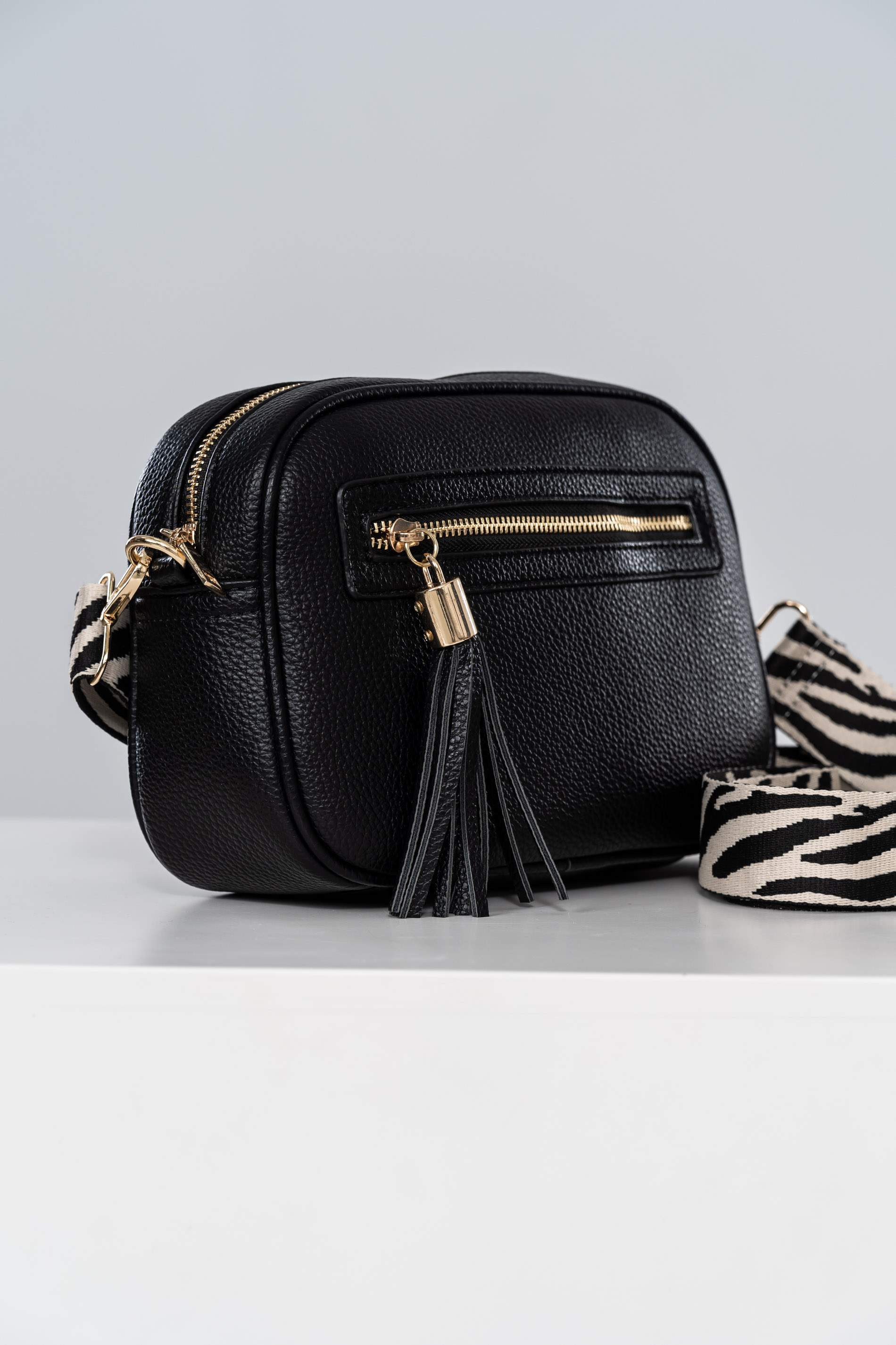 BANDOLERA BOLSILLO CREMALLERA NEGRO