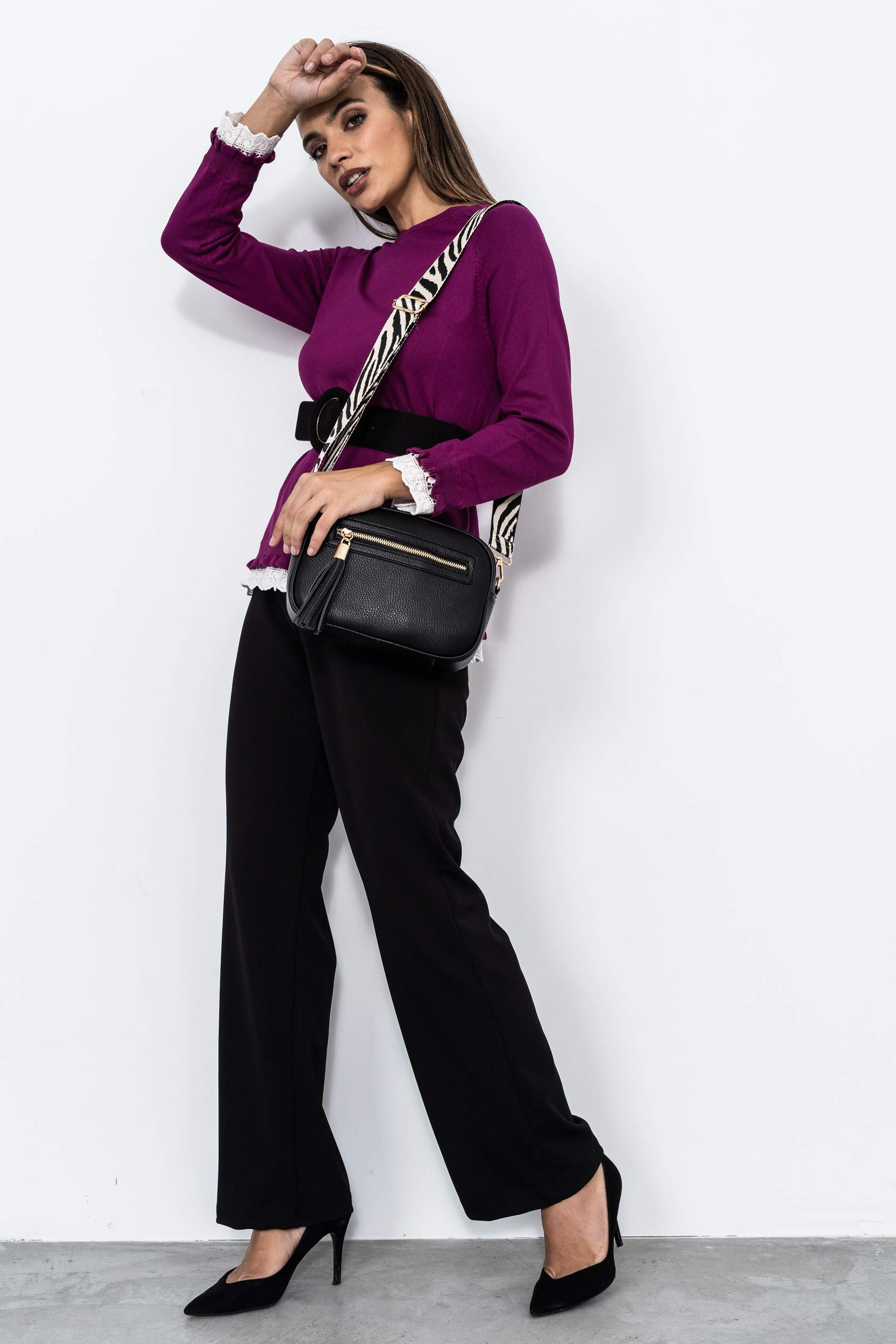 BANDOLERA BOLSILLO CREMALLERA NEGRO