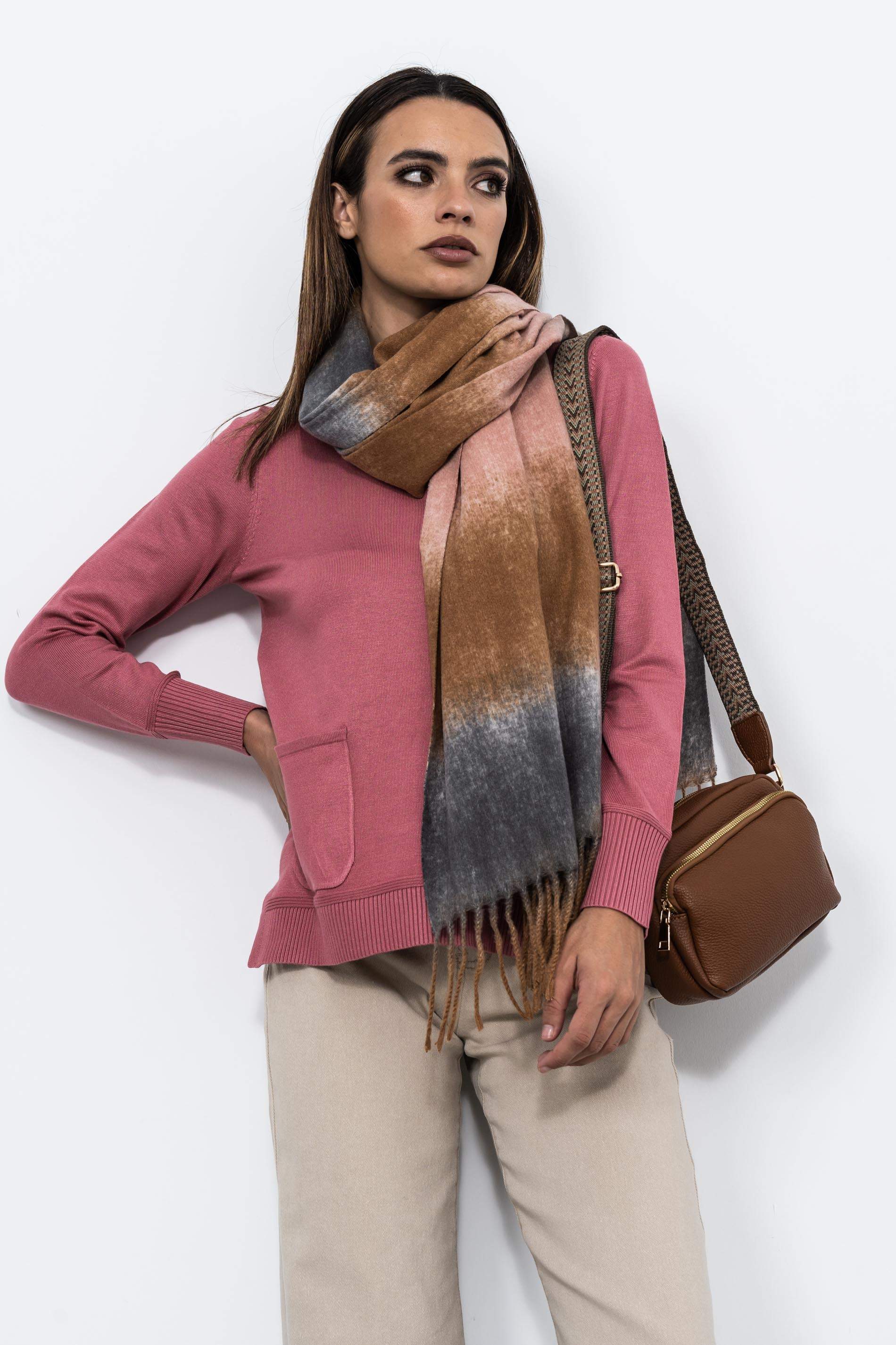 BANDOLERA BOLSILLO DELANTERO CAMEL