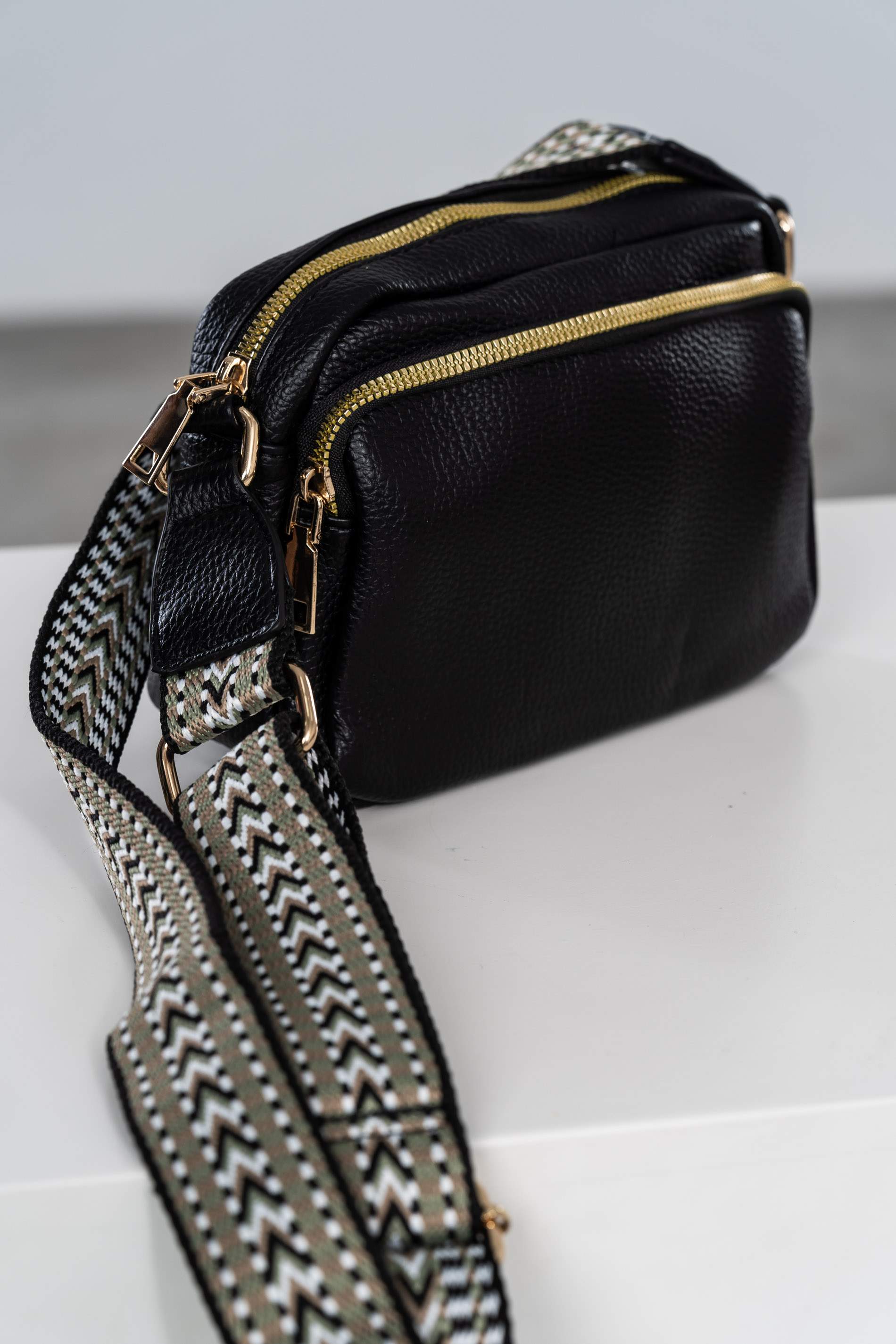 BANDOLERA BOLSILLO DELANTERO NEGRO