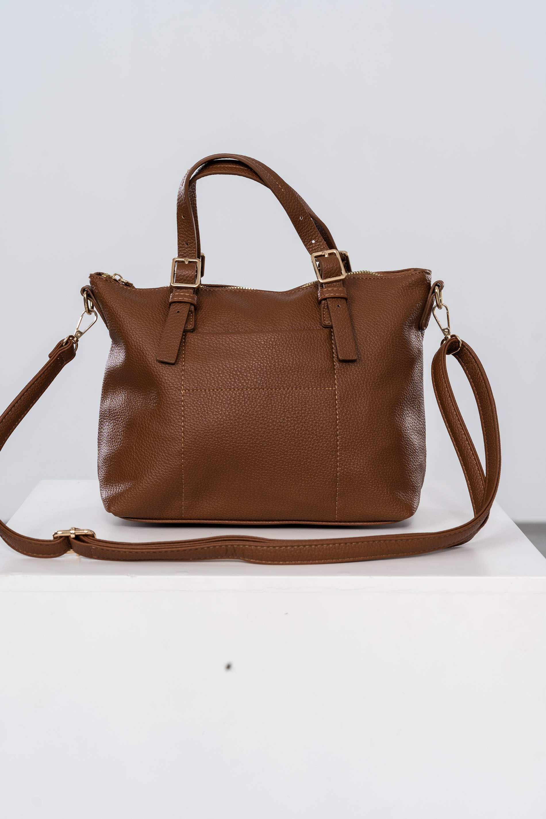 BOLSO TOTE HEBILLA CAMEL
