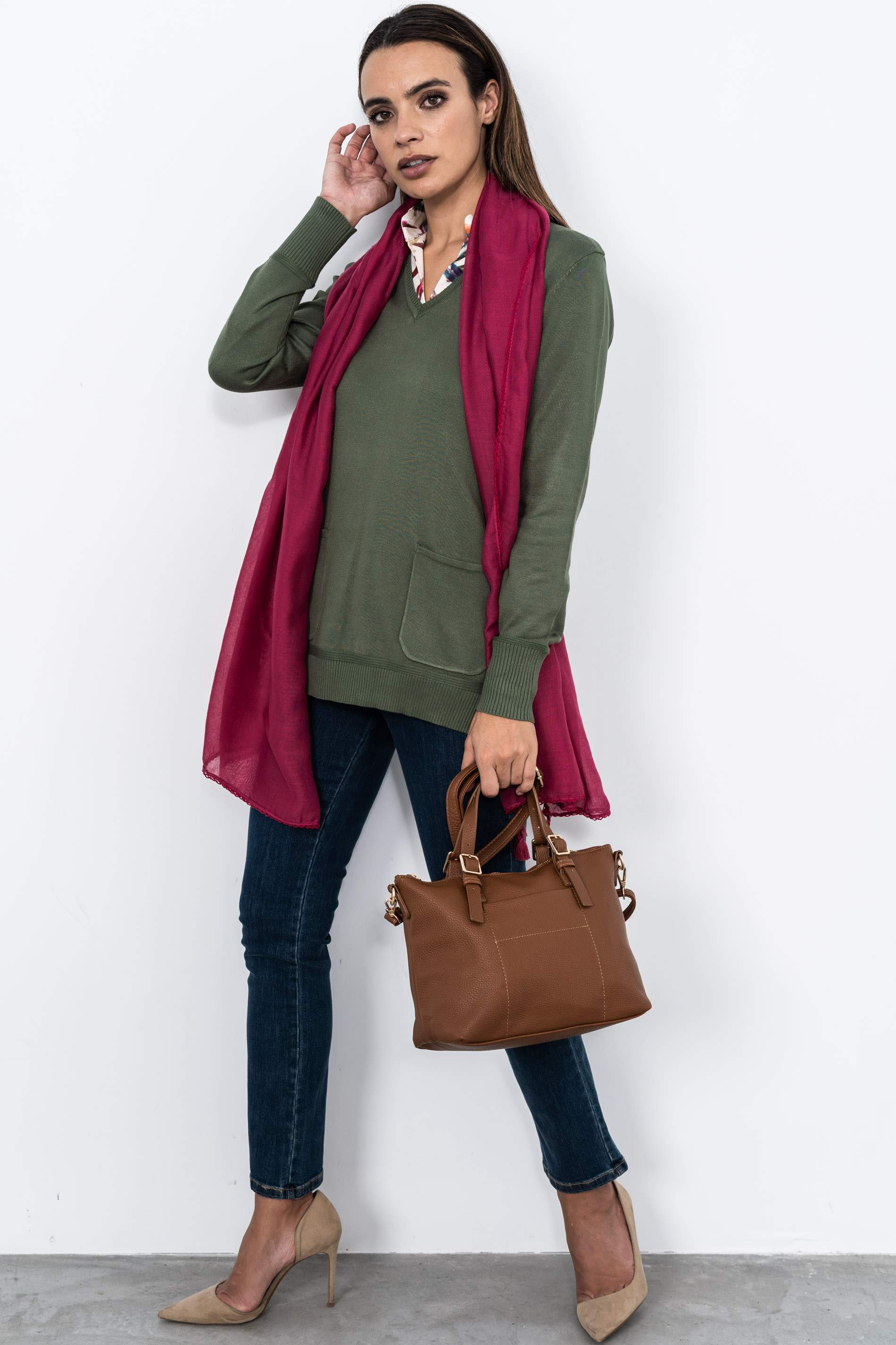 BOLSO TOTE HEBILLA CAMEL