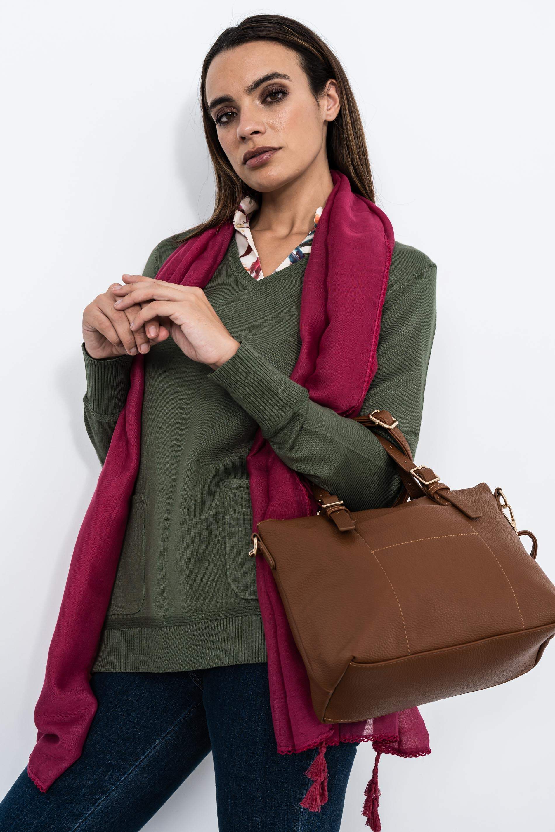 BOLSO TOTE HEBILLA CAMEL
