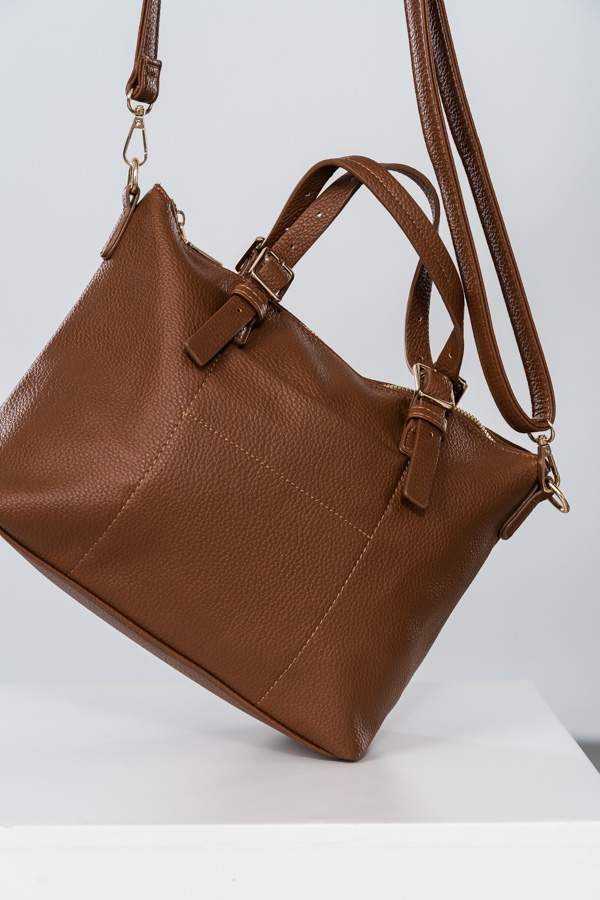 BOLSO TOTE HEBILLA CAMEL