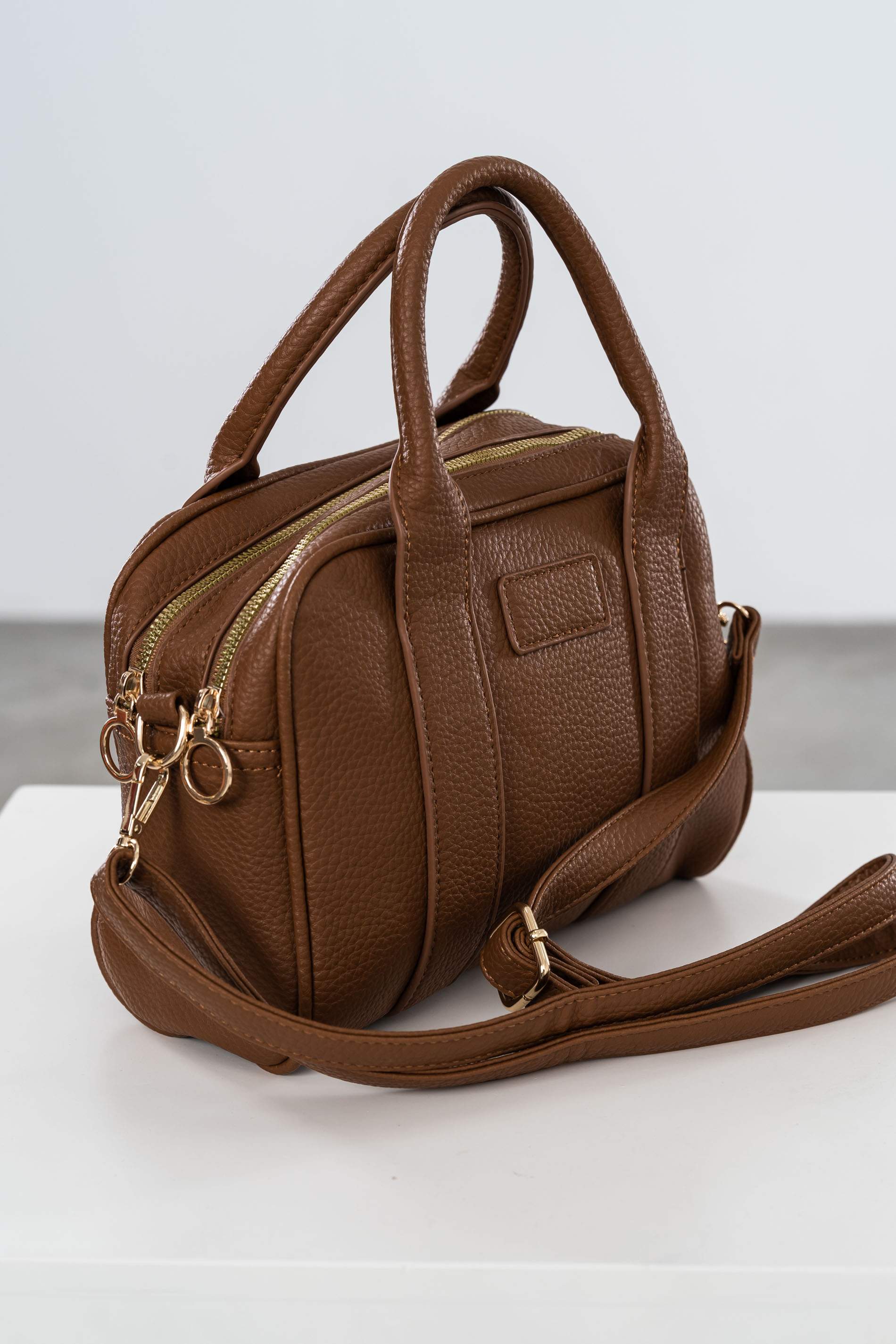 BOLSO DOBLE CREMALLERA CAMEL