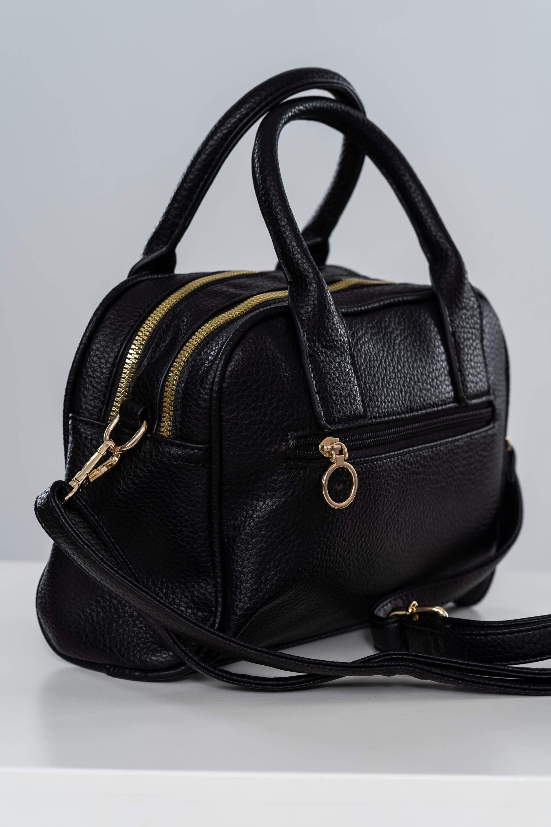 BOLSO DOBLE CREMALLERA NEGRO