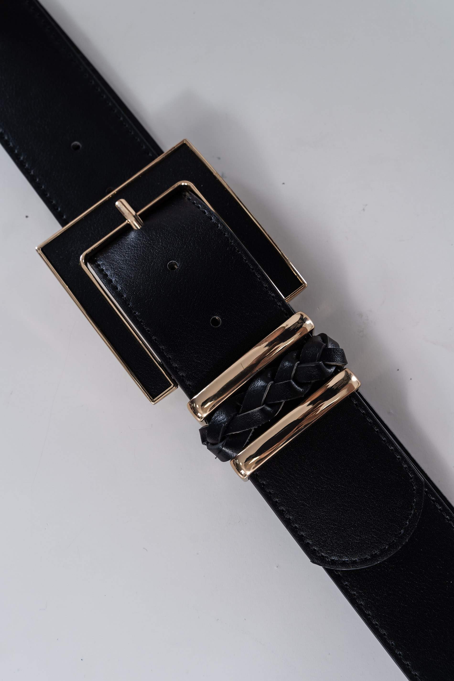 CINTURON HEBILLA TRENZA NEGRO