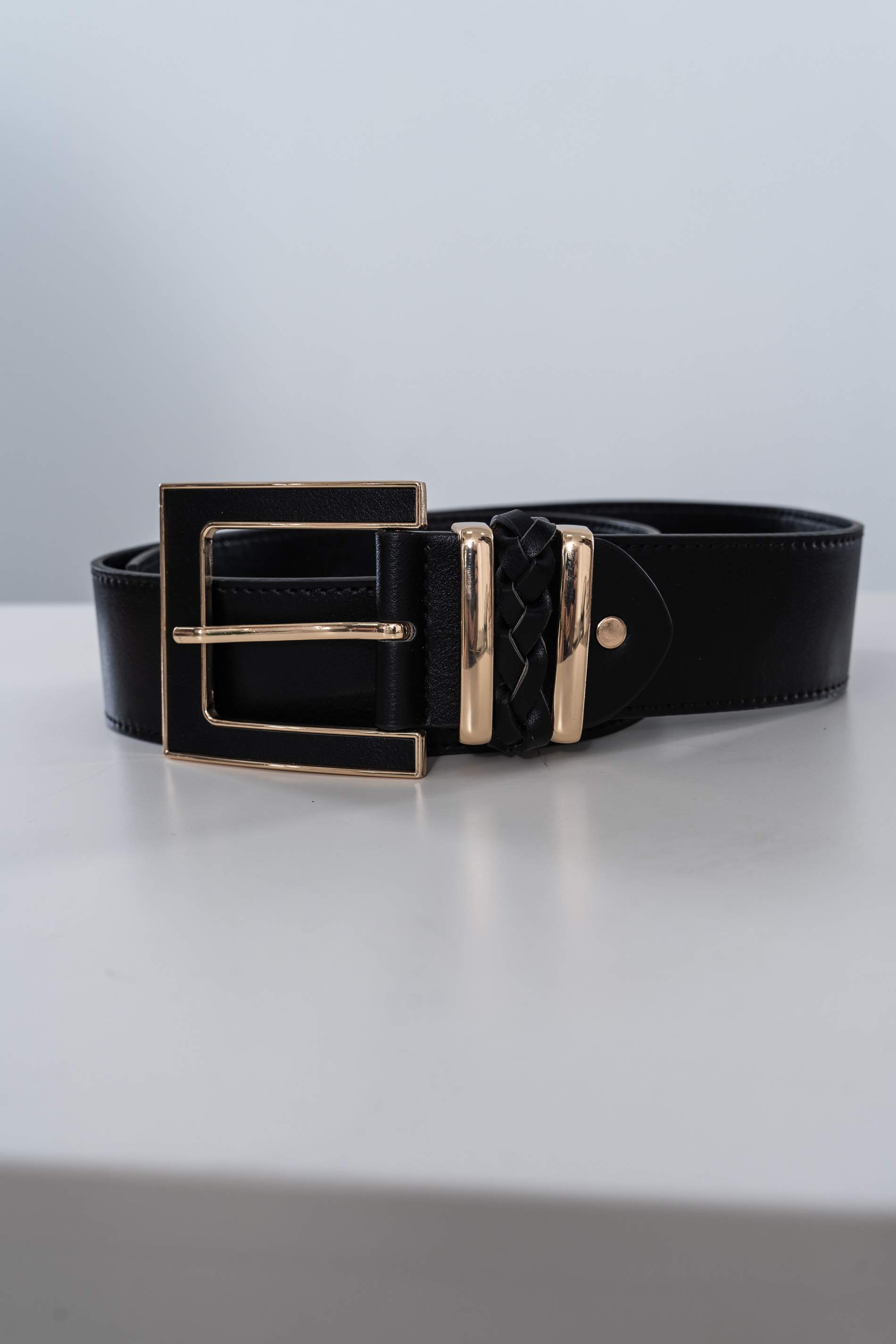 CINTURON HEBILLA TRENZA NEGRO