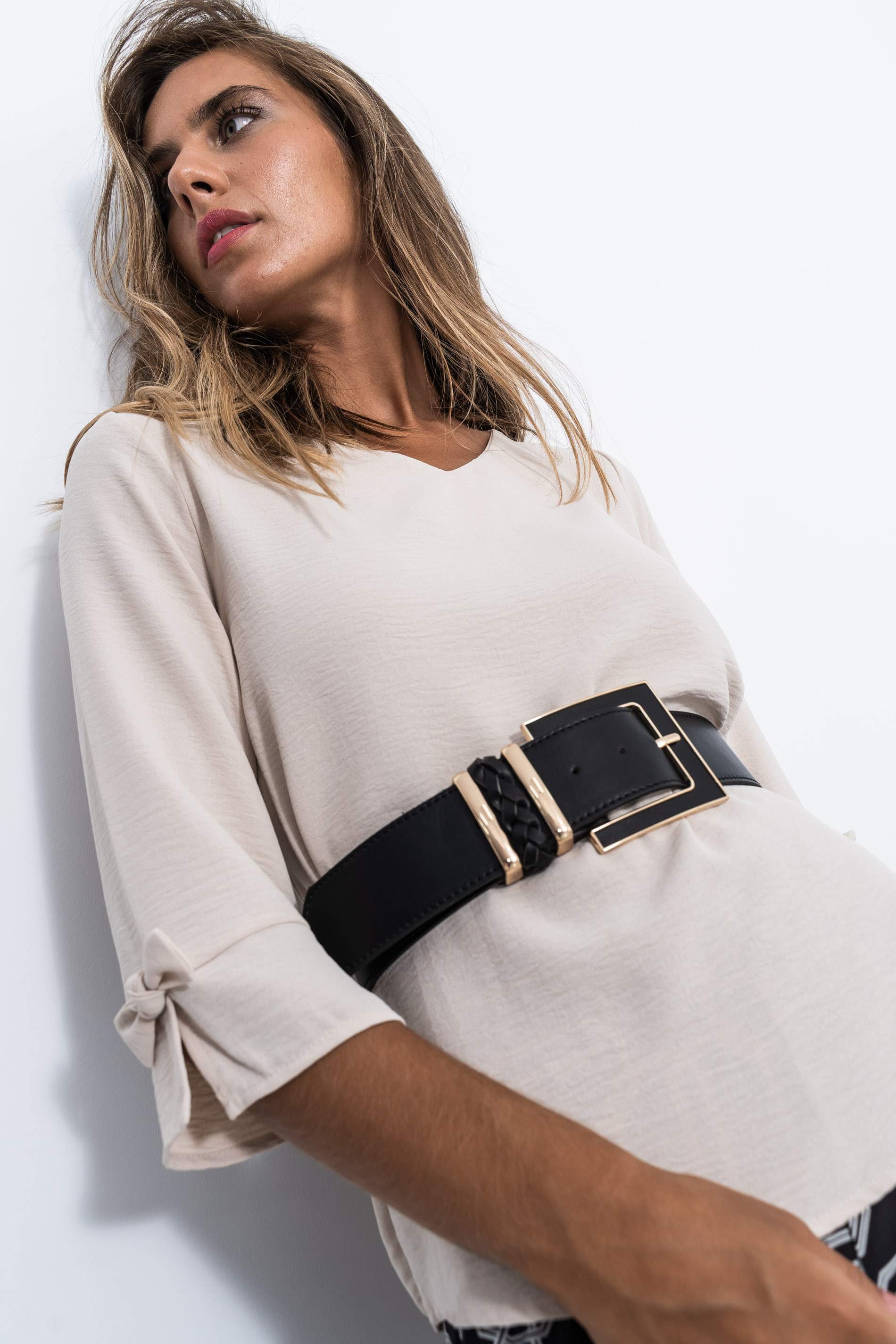 CINTURON HEBILLA TRENZA NEGRO