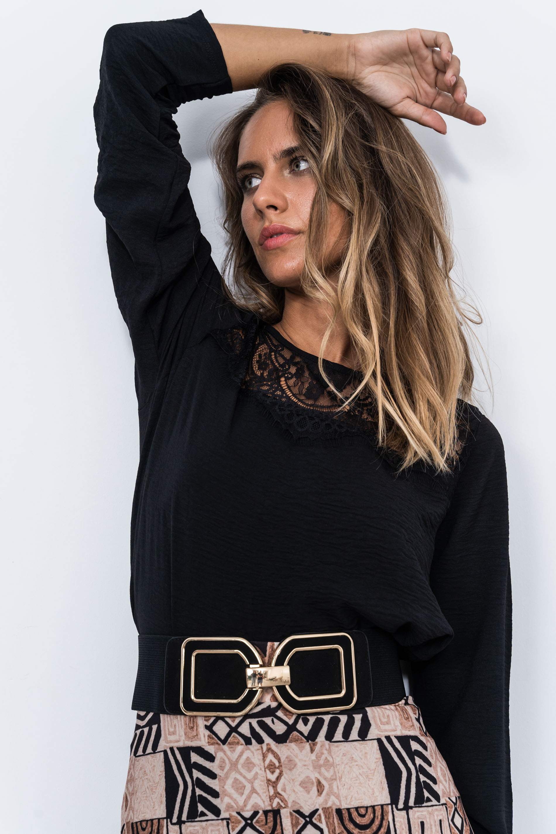 CINTURON ELASTICO HEBILLA METAL NEGRO