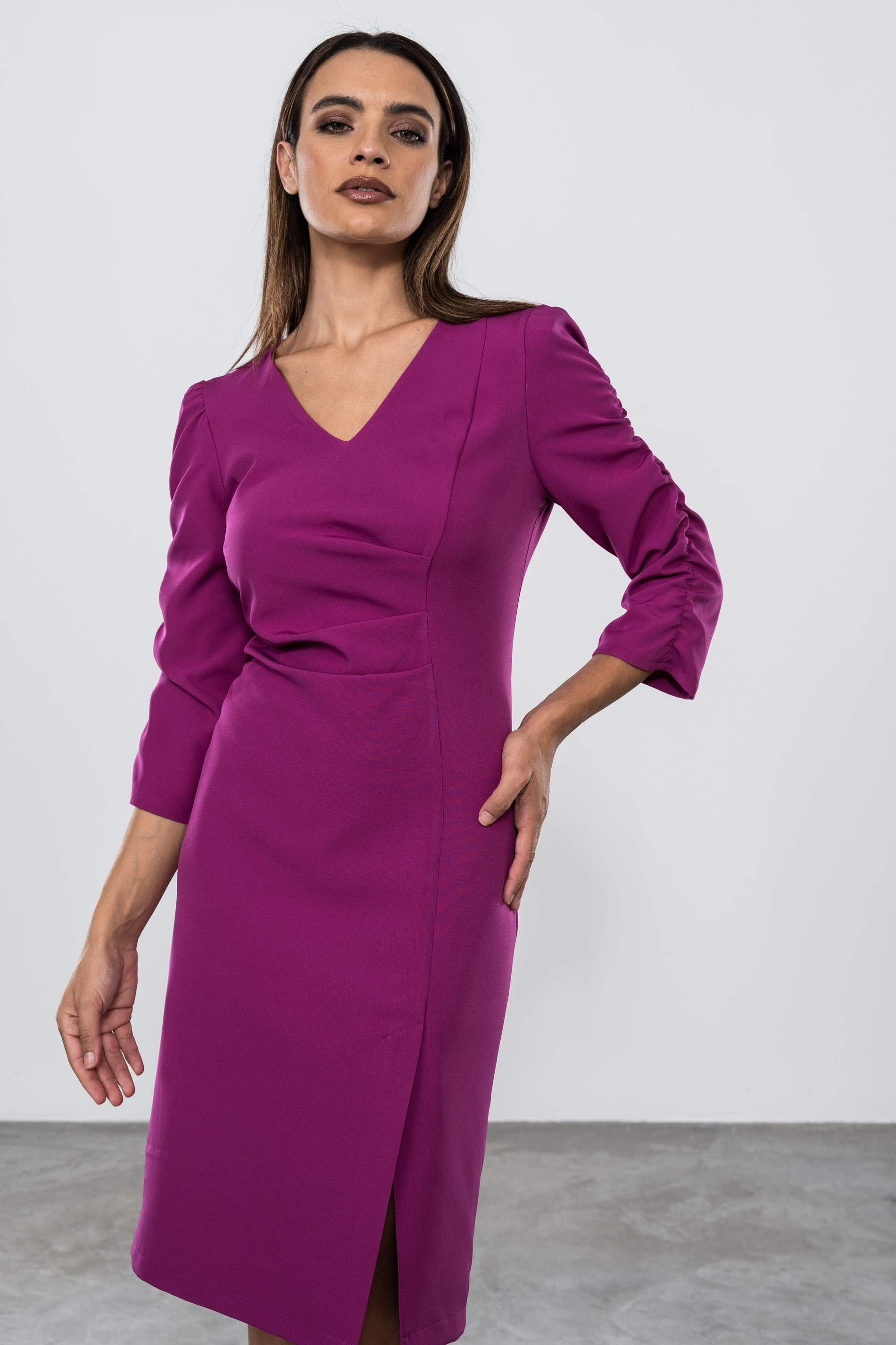 VESTIDO MANGA FRUNCIDA MF BUGANVILLA