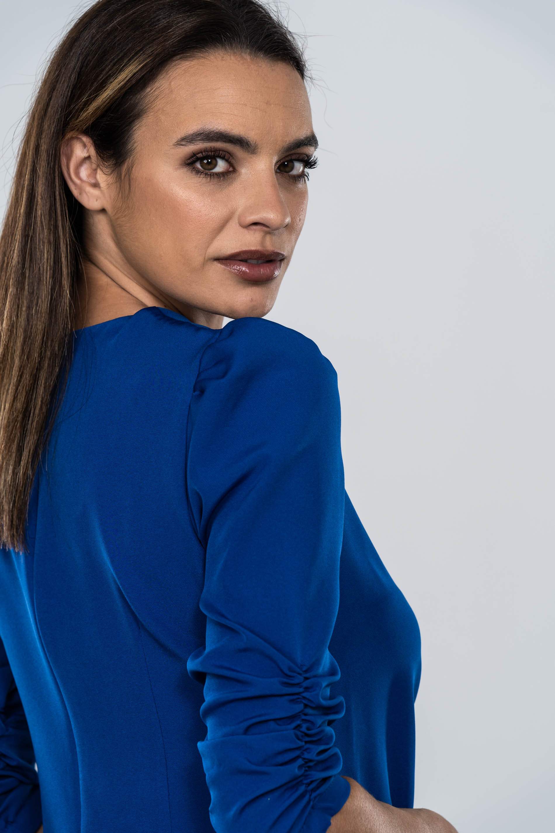 VESTIDO FRUNCE CINTURA TINTA