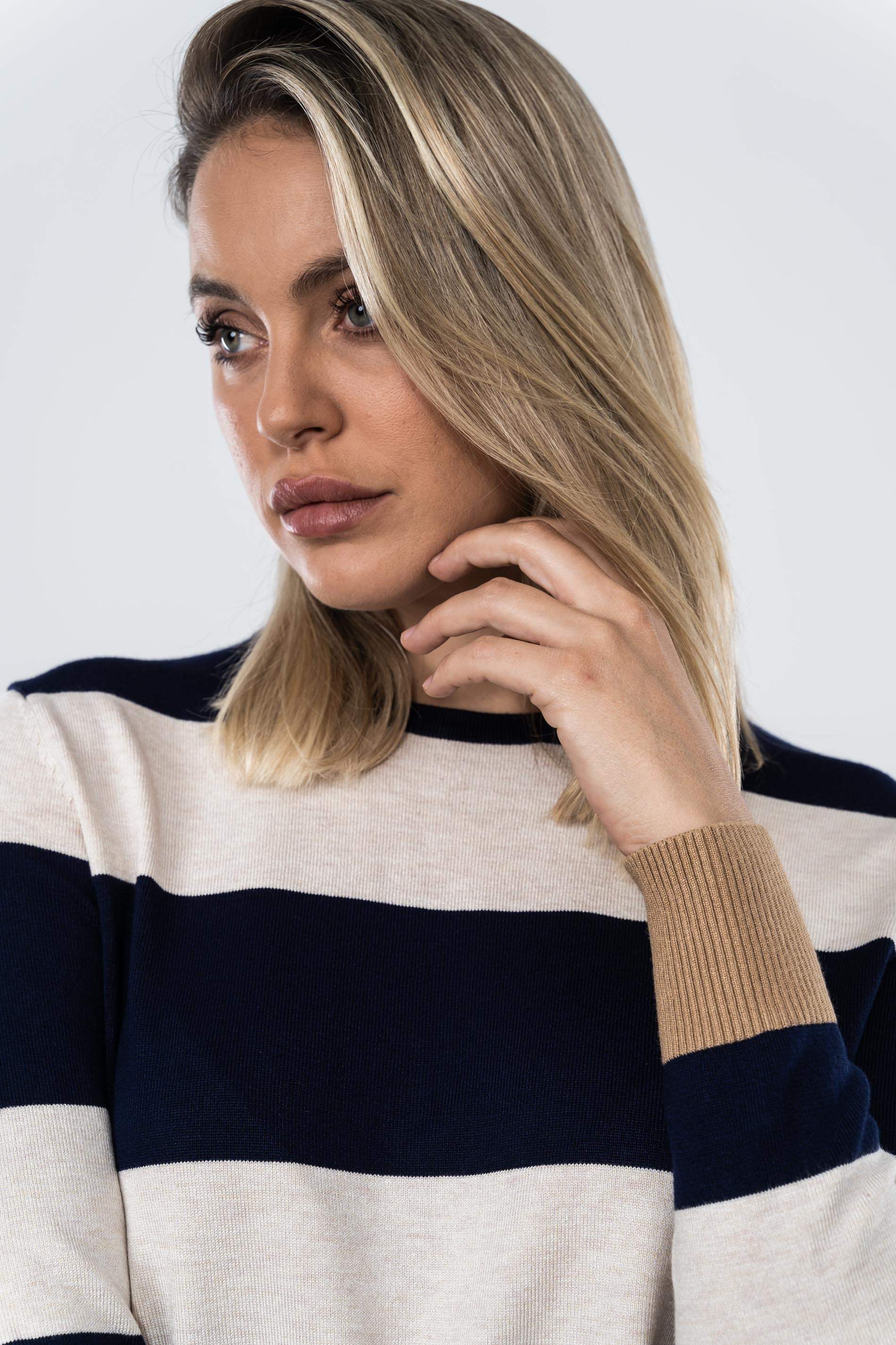 JERSEY C CAJA RAYA ANCHA MARINO