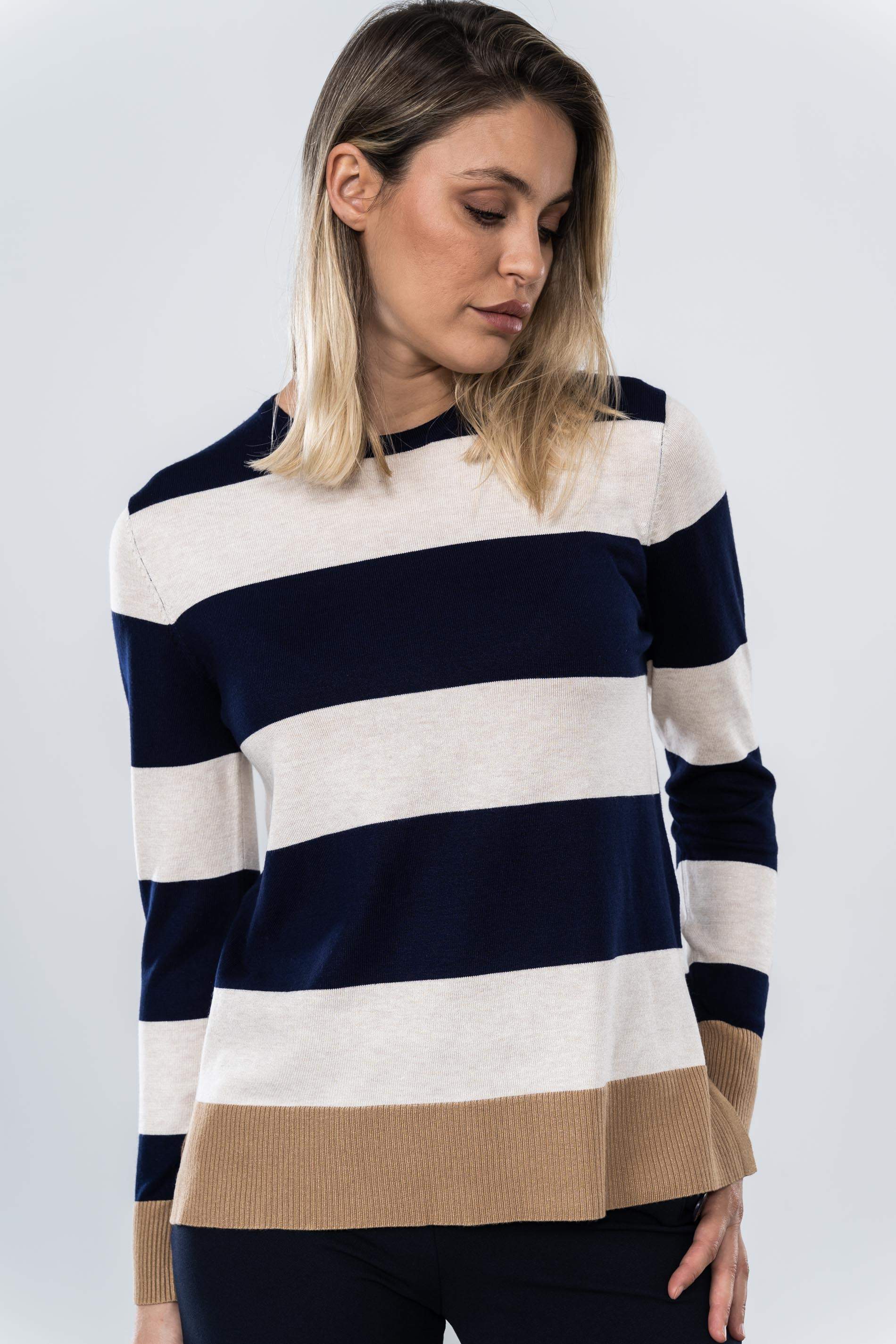 JERSEY C CAJA RAYA ANCHA MARINO