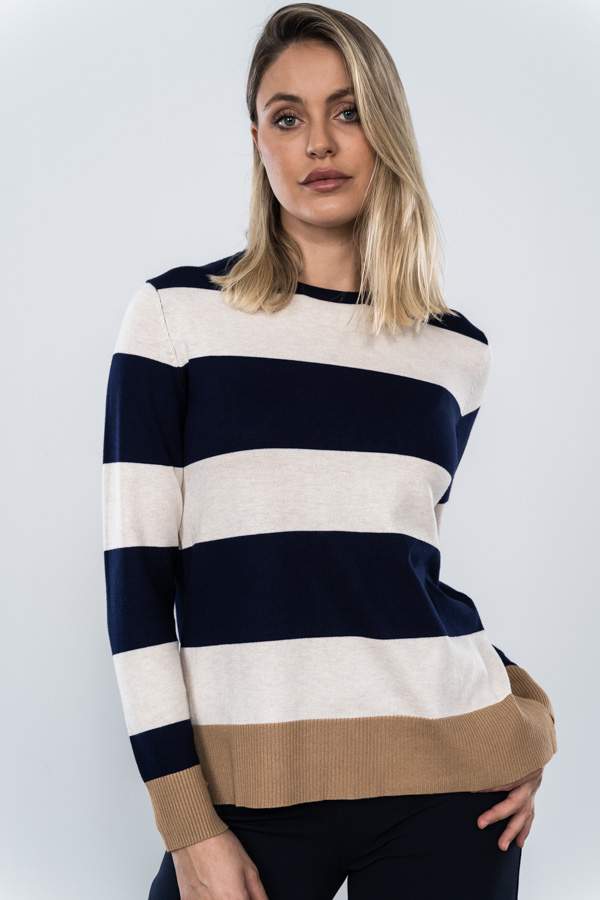 JERSEY C CAJA RAYA ANCHA MARINO