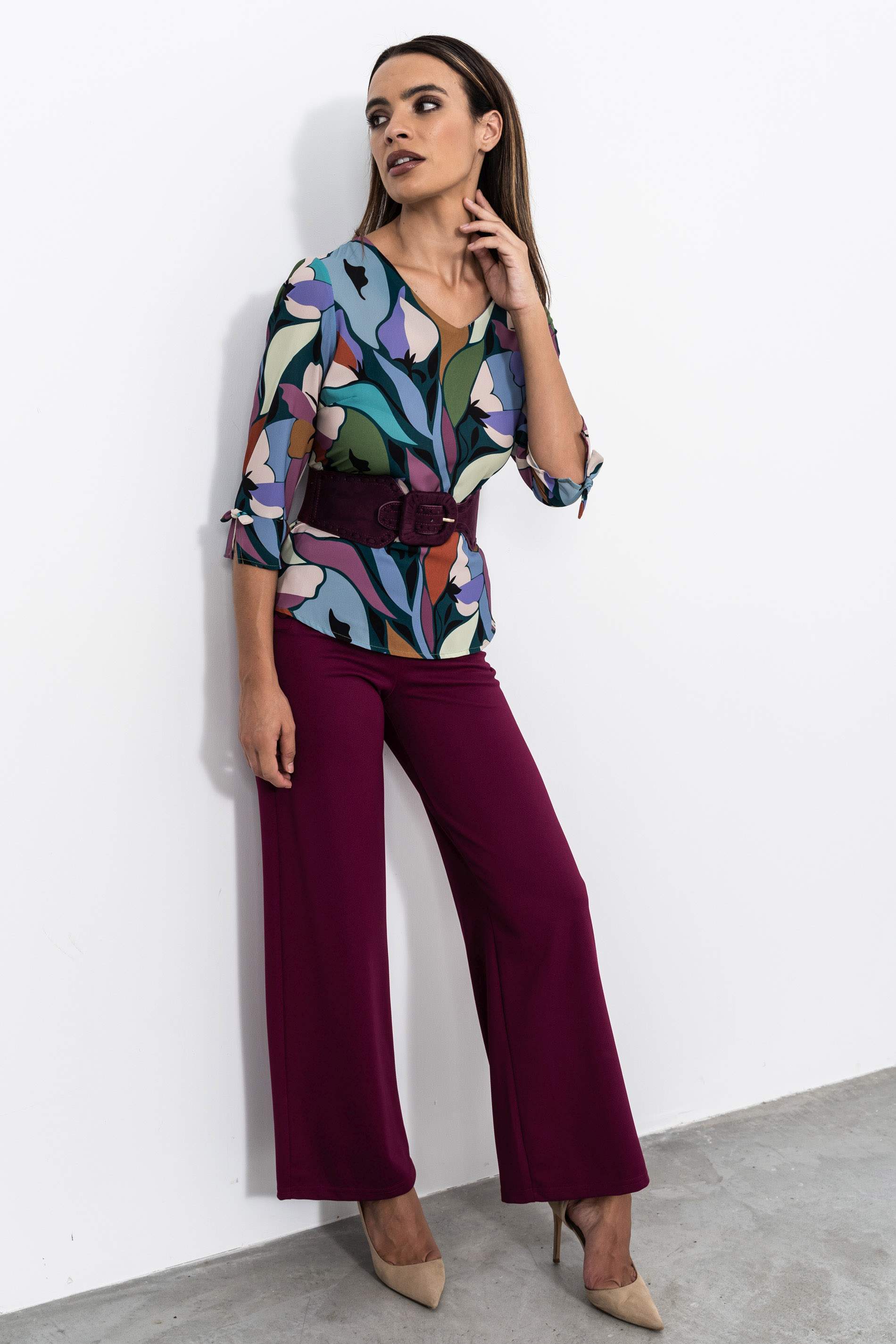 BLUSA ESTAMADO HOJAS COLOR