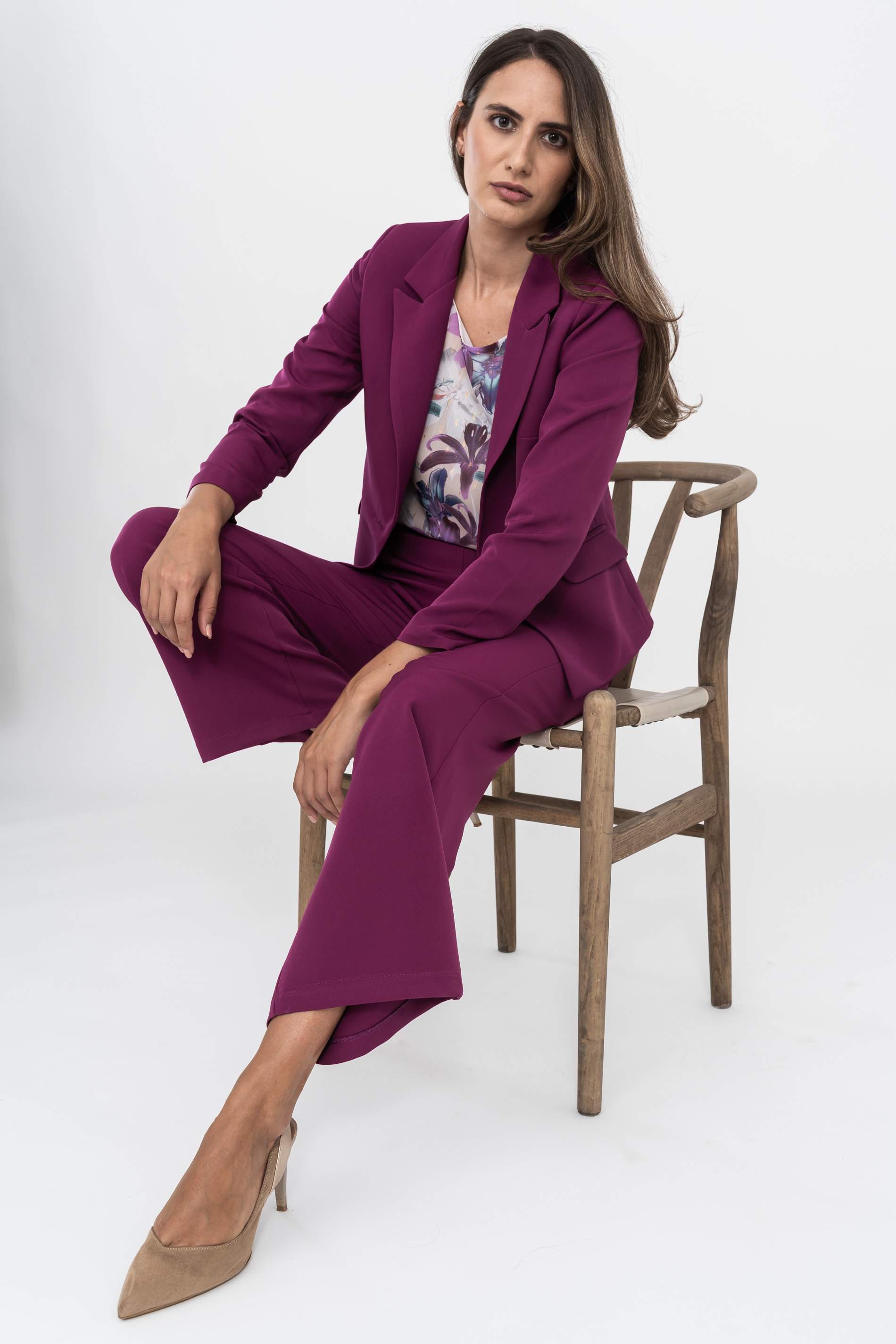 AMERICANA BOTON CORTA BERENJENA