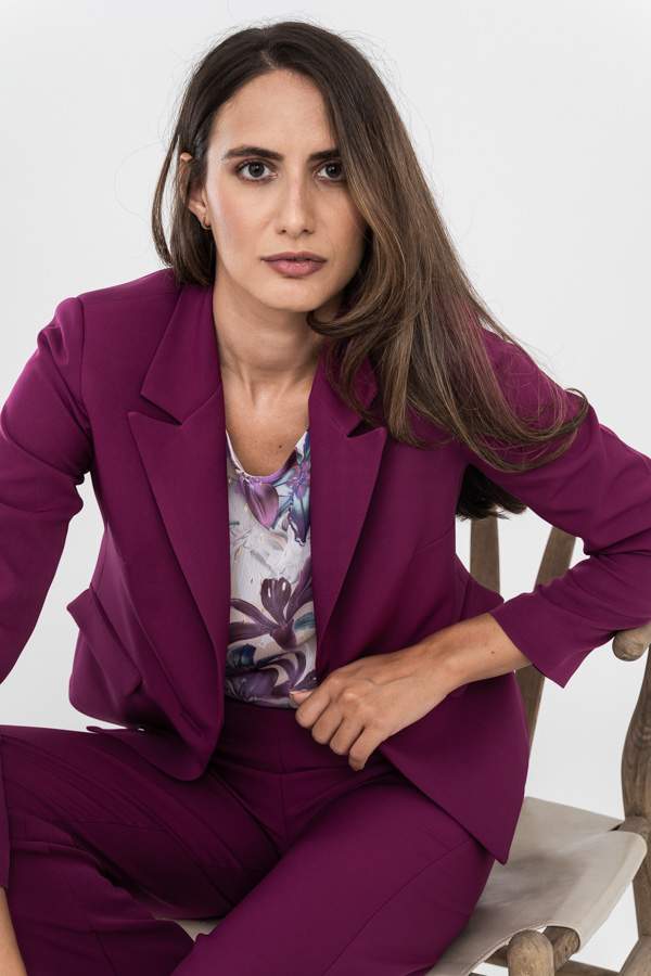 AMERICANA BOTON CORTA BERENJENA