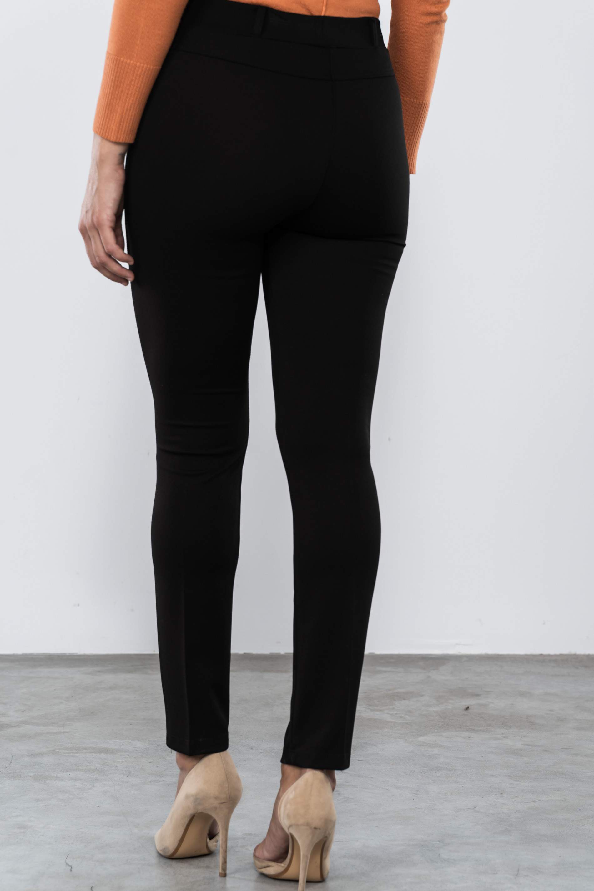 PANTALON DIAGONAL GOMA CINTURA NEGRO
