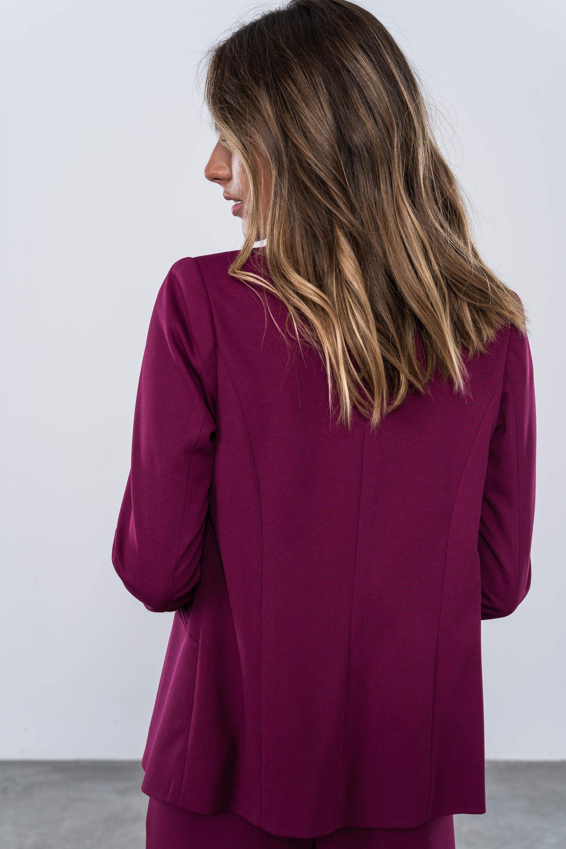 AMERICANA DOBLE BOTON BERENJENA