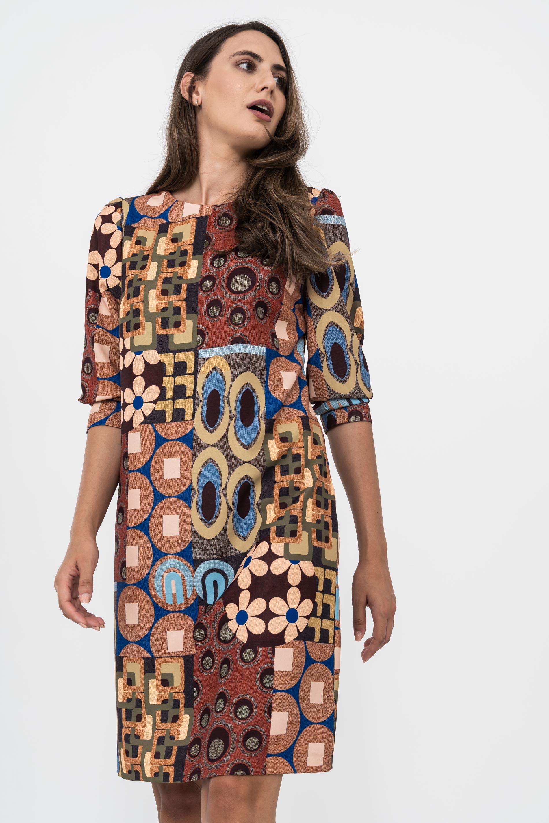 VESTIDO PATCHWORD RECTO