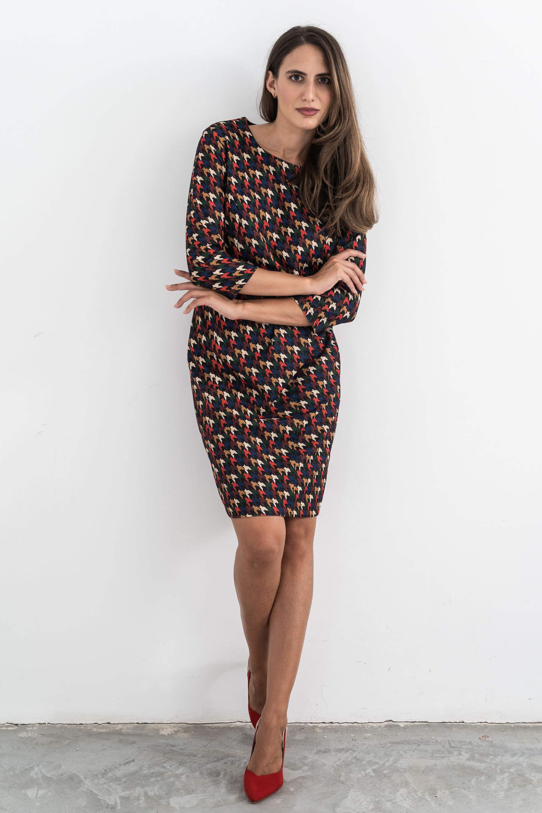 VESTIDO PATA DE GALLO COLOR