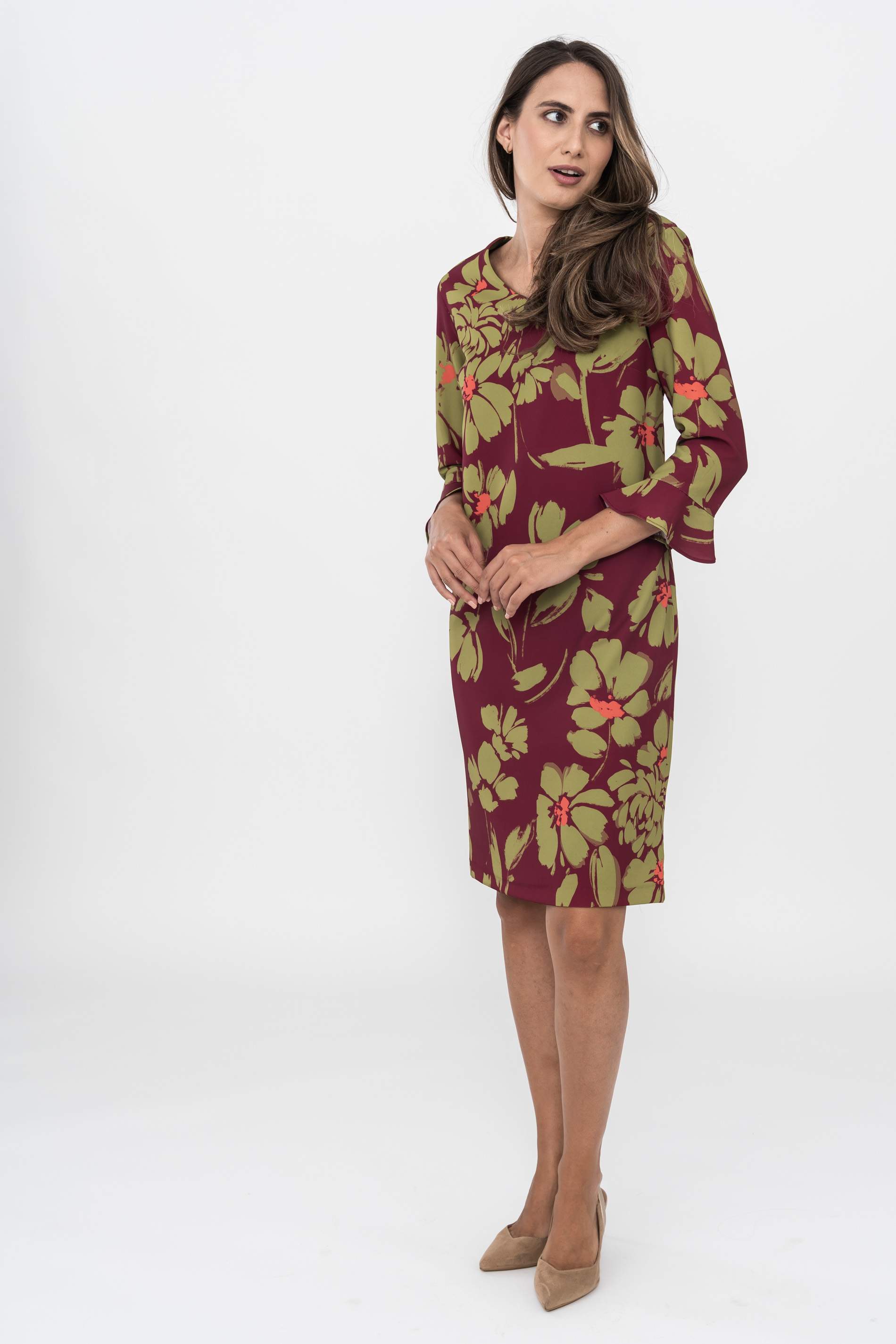 VESTIDO MANGA VOLANTE FLORAL