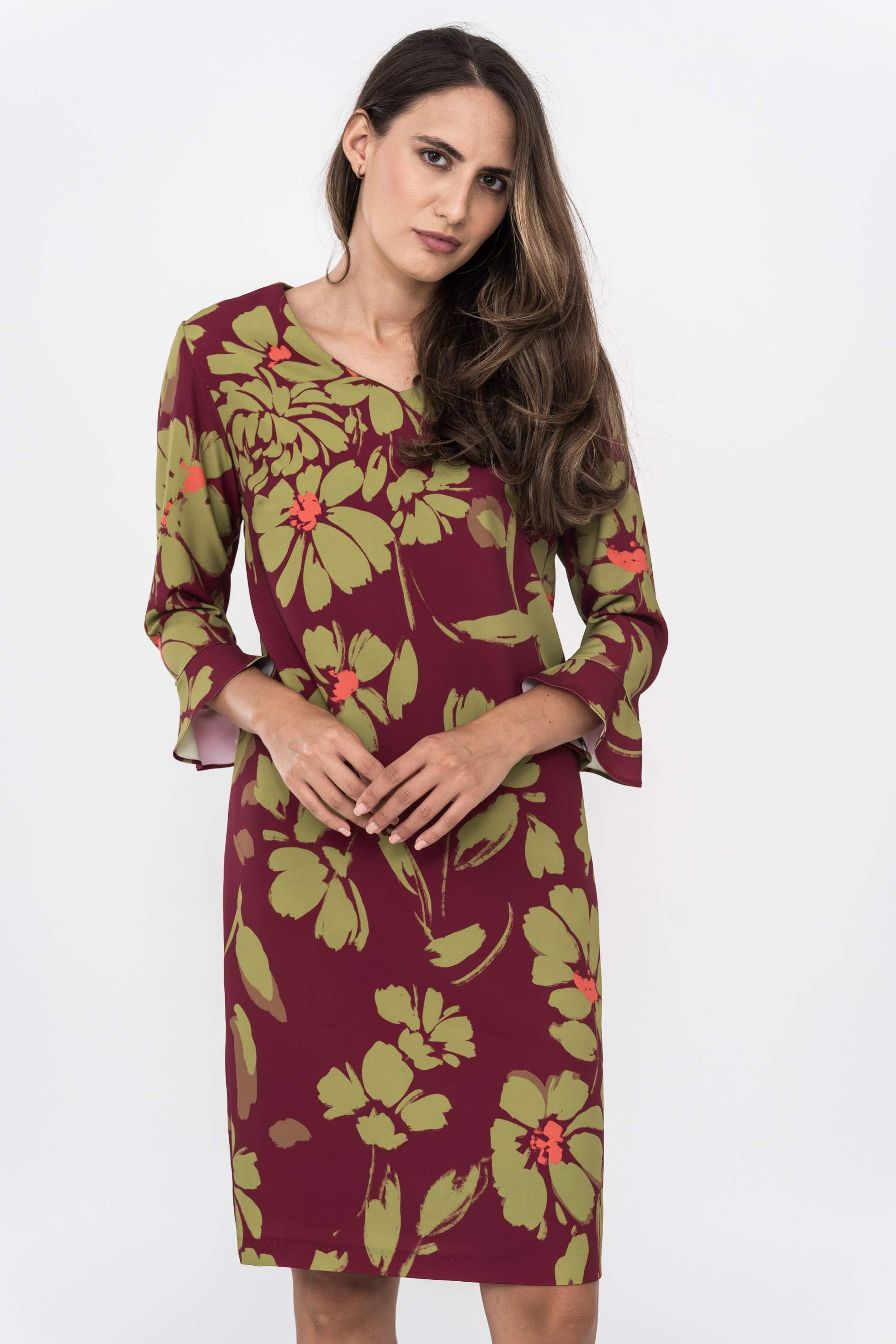 VESTIDO MANGA VOLANTE FLORAL